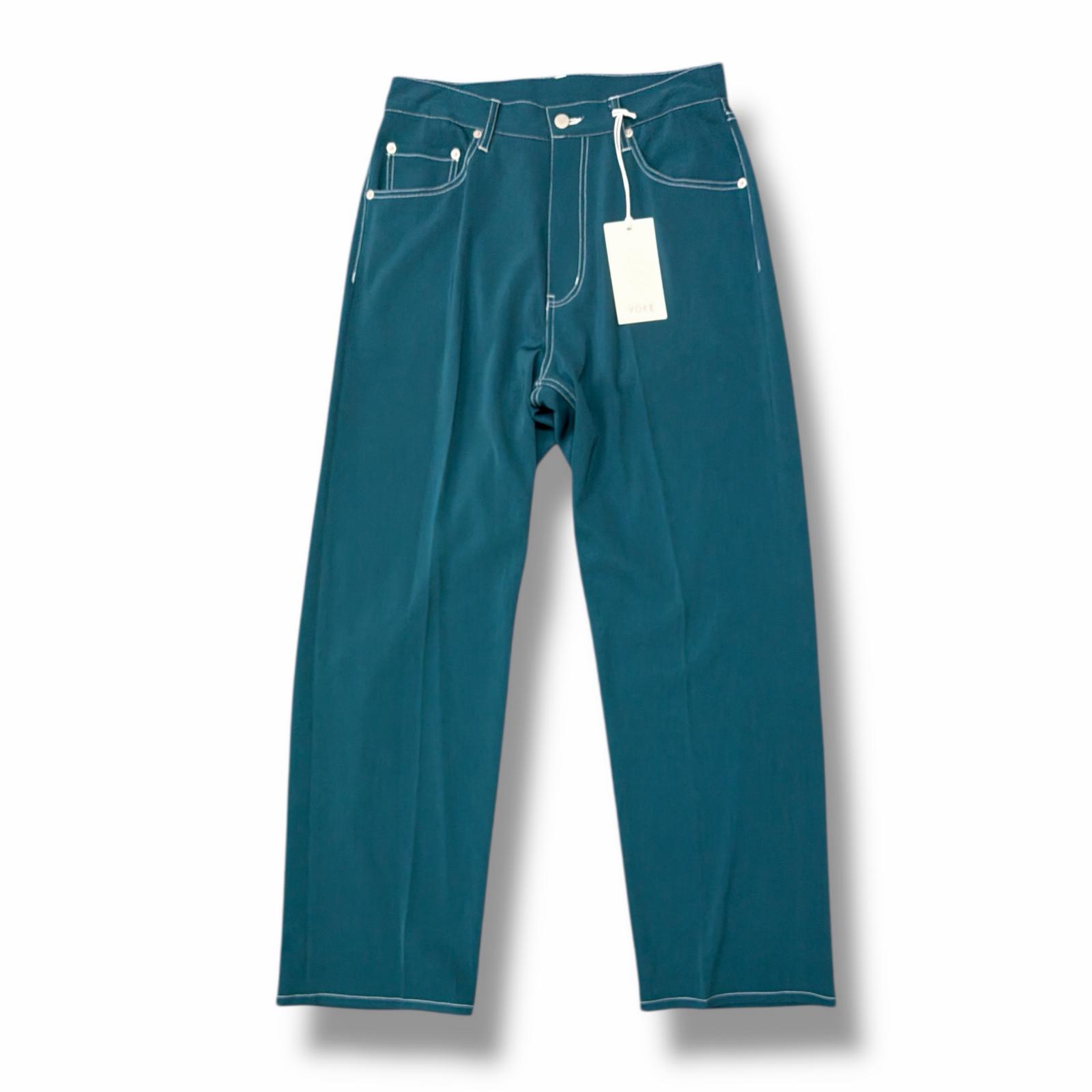 未使用 YOKE・ヨーク 25SS 5P WIDE STRAGHT PANTS 状態SS 5ポケットストレートパンツ トラウザー YK25SS0907P サイズ1 ピーコック メンズ （7191M）【中古】