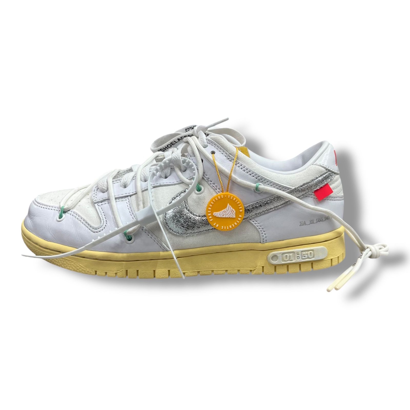 NIKE・ナイキ  × OFF-WHITE・象牙色 DUNK LOW 1 OF 50 物質の状態A ダンクロー スニーカー DM1602-127 27珊 メンズ （89322A）【中古】