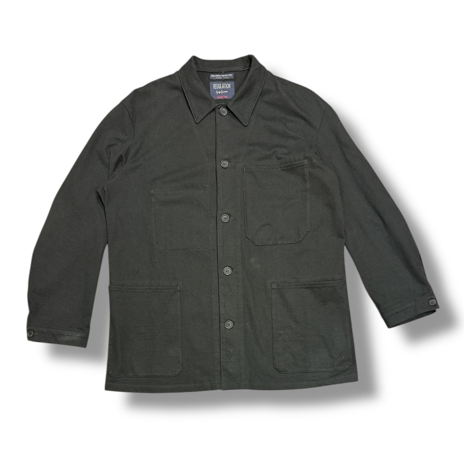 Regulation Yohji Yamamoto 23SS Chest pocket shirt jacket 状態A チェストポケットシャツジャケット レギュレーション HZ-T58-088 サイズ3 ブラック メンズ （91845A）【中古】