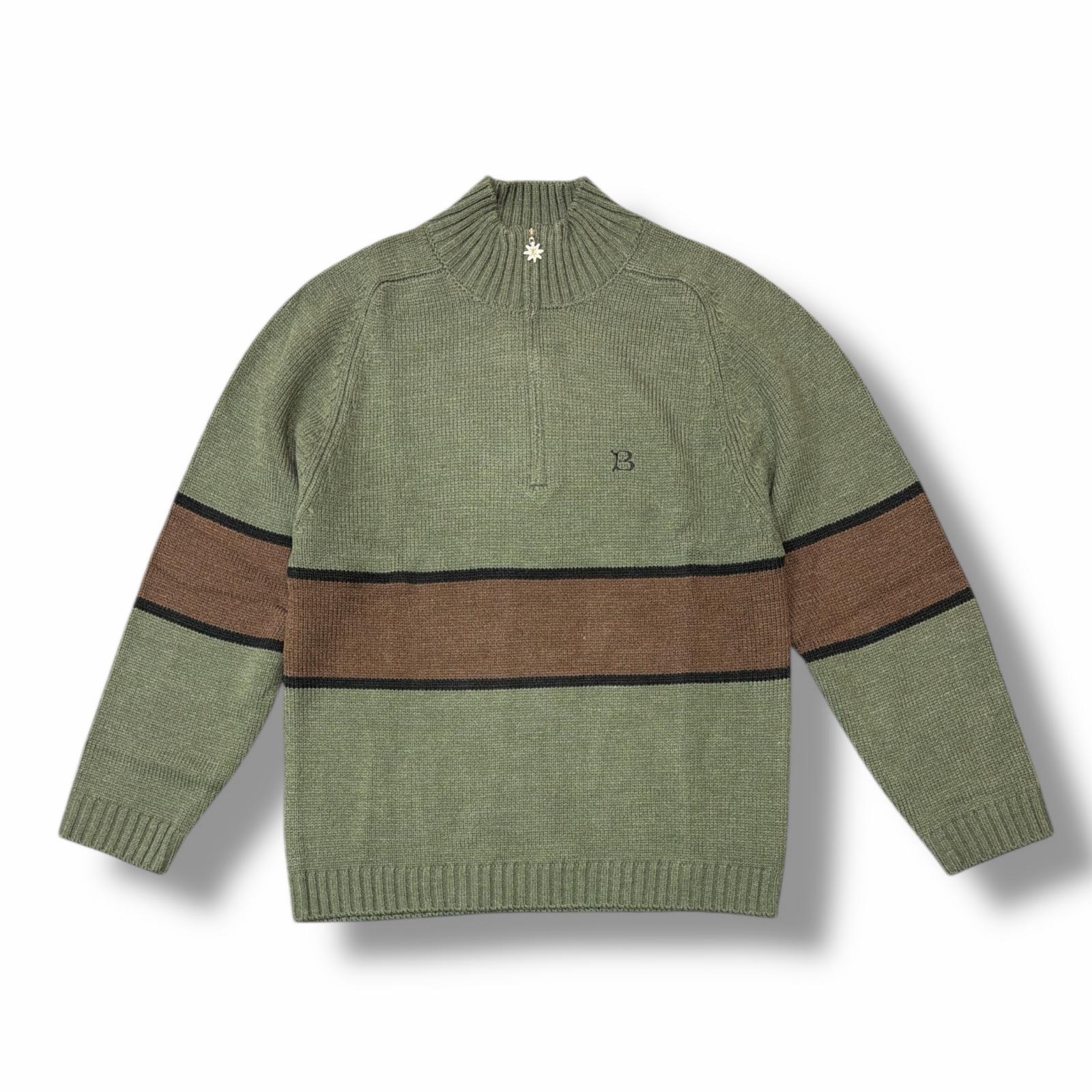未使用 BoTT・ボット 25SS ハーフジップニットポロ 状態SS セーター 251BoTT22 サイズXL カーキ メンズ （7131M）【中古】