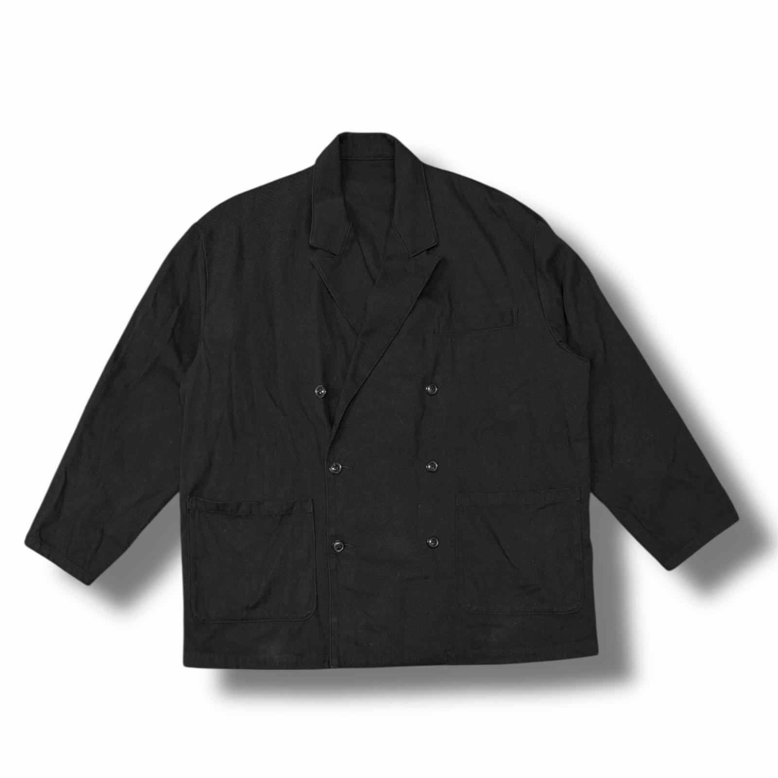 PORTER CLASSIC・ポータークラシック Organic double twill 状態A オーガニックダブルツイルテーラードジャケット サイズXL ブラック メンズ (9018M)【中古】
