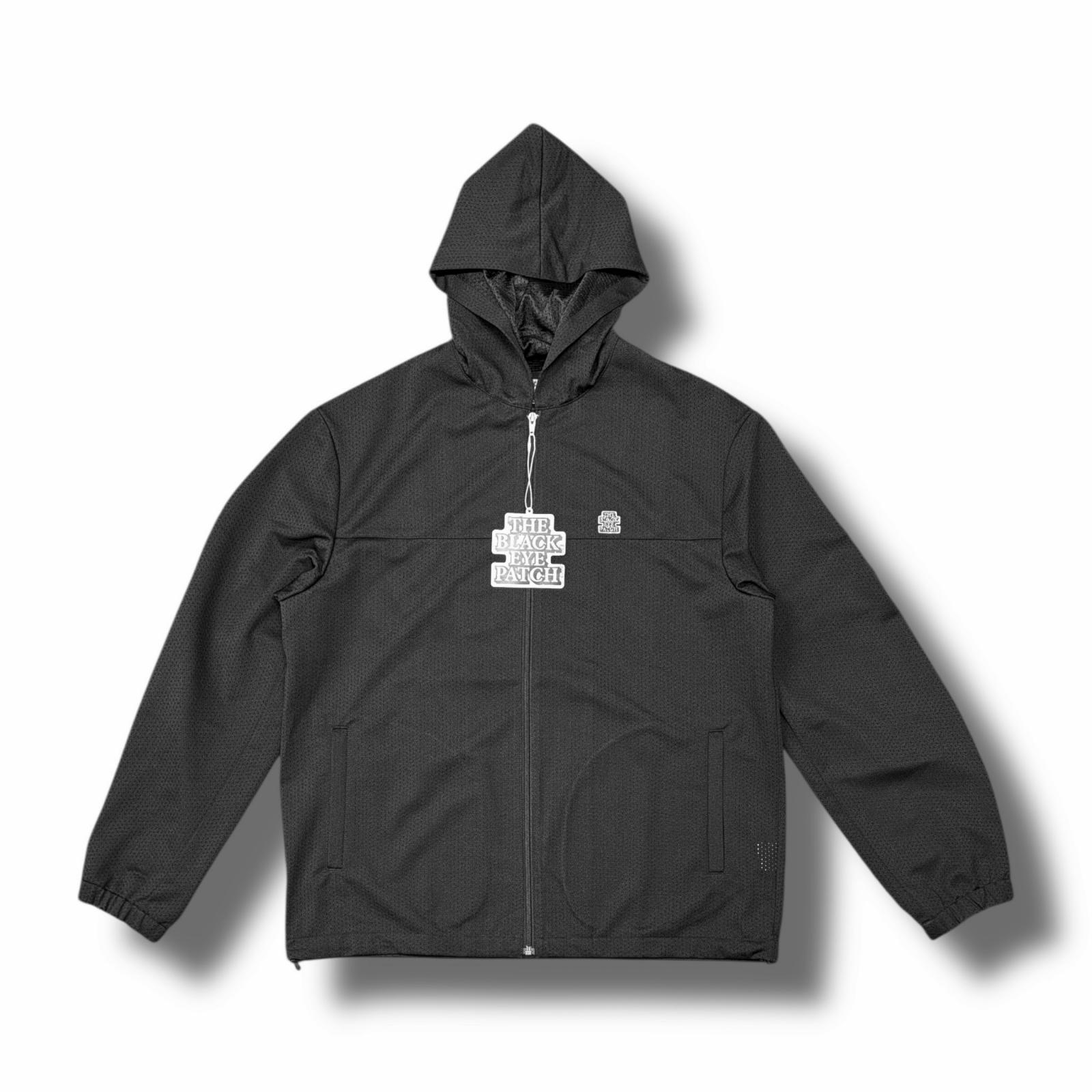 未使用 BlackEyePatch・ブラックアイパッチ 24SS HOODED MESH ZIP HOODIE 状態SS メッシュジップアップフーディー パーカー BEPSS24OT18 サイズL ブラック メンズ （8711M）【中古】