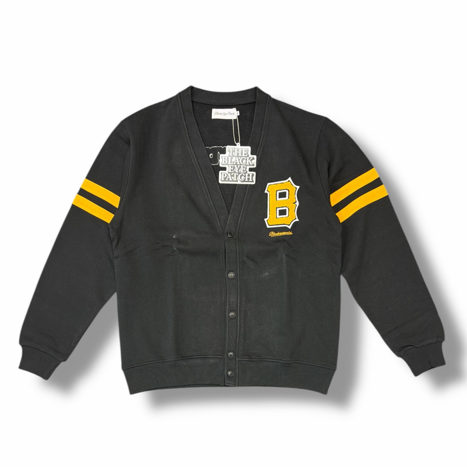 未当て嵌める BlackEyePatch・ブラックアイパッチ 24SS JAGGED B LOGO SWEAT CARDIGAN 物質の状態SS ロゴスウェットカーディガン BEPSS24CS18 大きさXL 黒いこと メンズ （8716M）【中古】