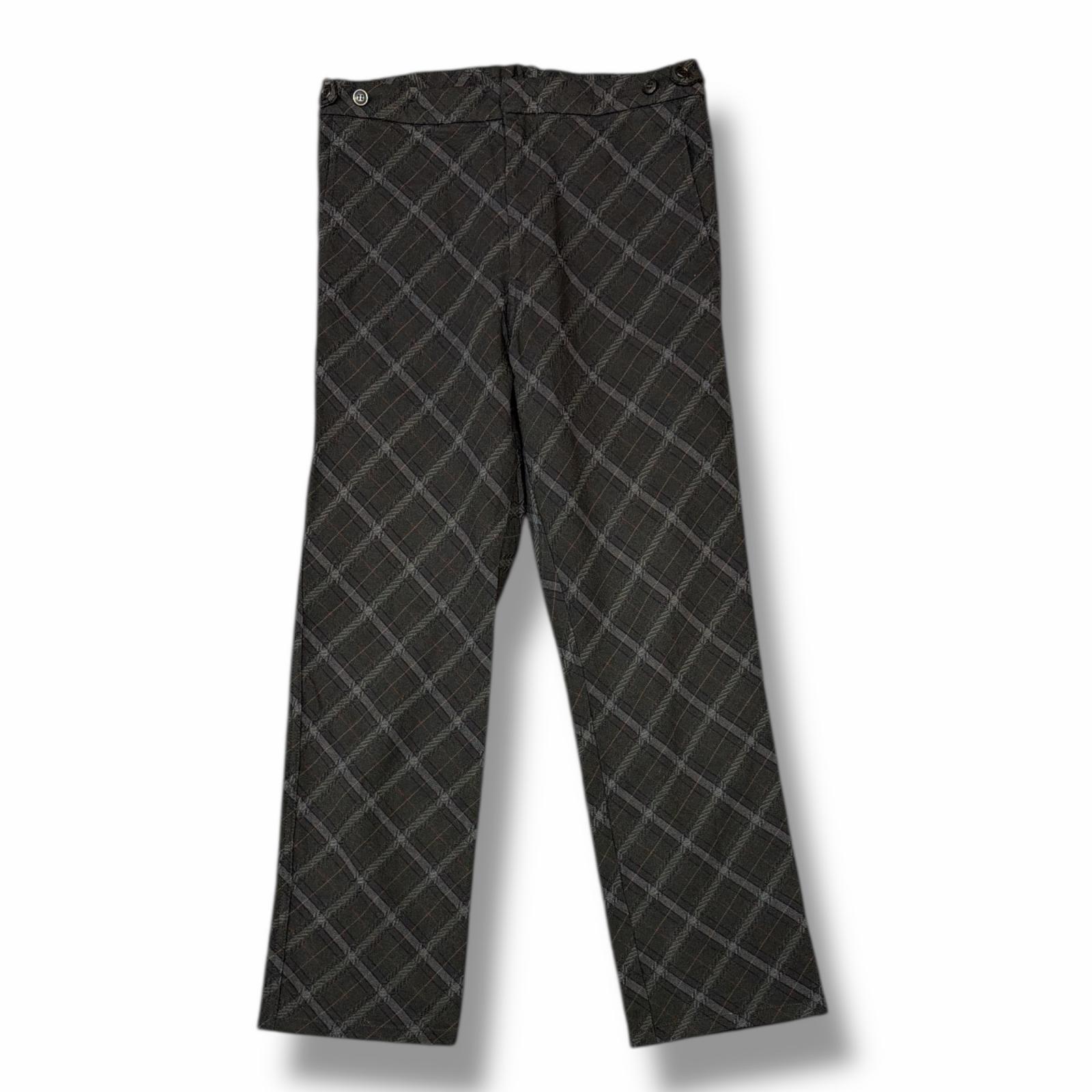 COMME des GARCONS HOMME PLUS・コムデギャルソンオムプリュス チェックスラックス 状態A トラウザー PP-04002S サイズS ブラック メンズ (8786M)【中古】
