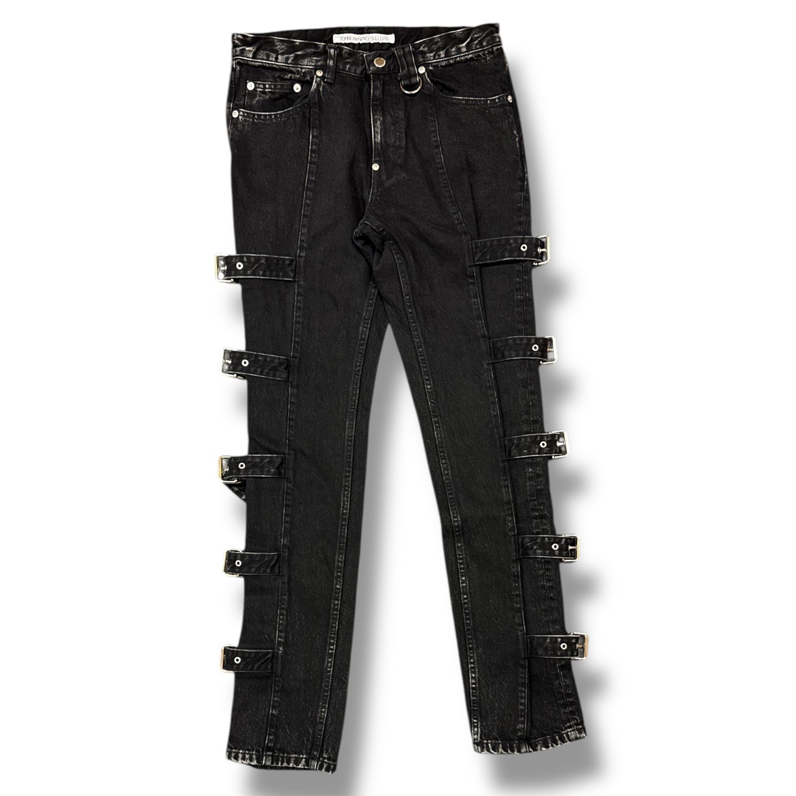 未使用 JOHN LAWRENCE SULLIVAN・ジョンローレンスサリバン Washed denim bondage pants 状態SS ウォッシュドデニムボンテージパンツ JLS-02-25 サイズ46 ブラック メンズ （99017A）【中古】