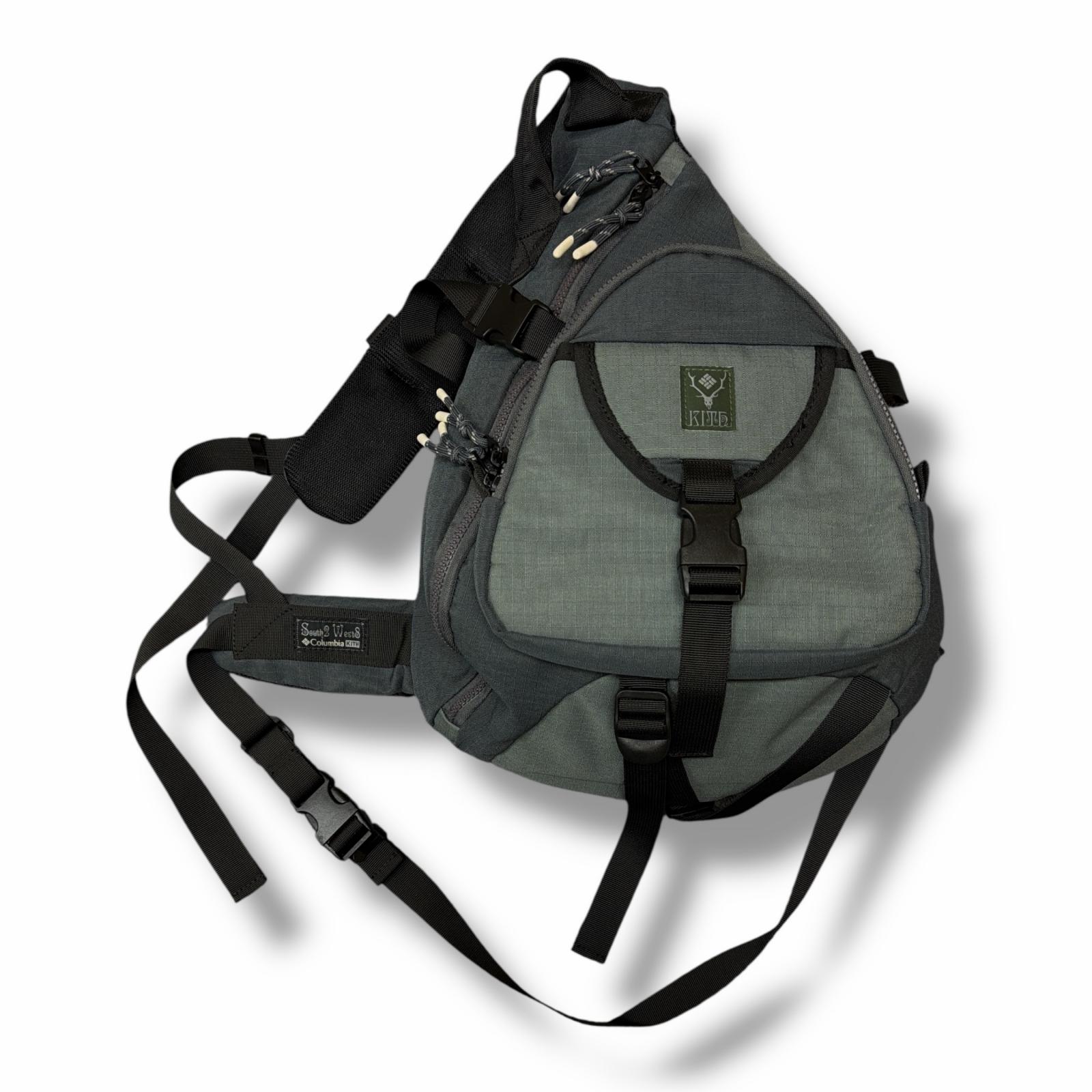 KITH・キス × South2 West8・サウスツーウェストエイト Ripstop Nylon Sling Backpack 状態B ナイロンスリングバッグ コラボ khm040191-387 サイズF グレー メンズ （5576M）【中古】
