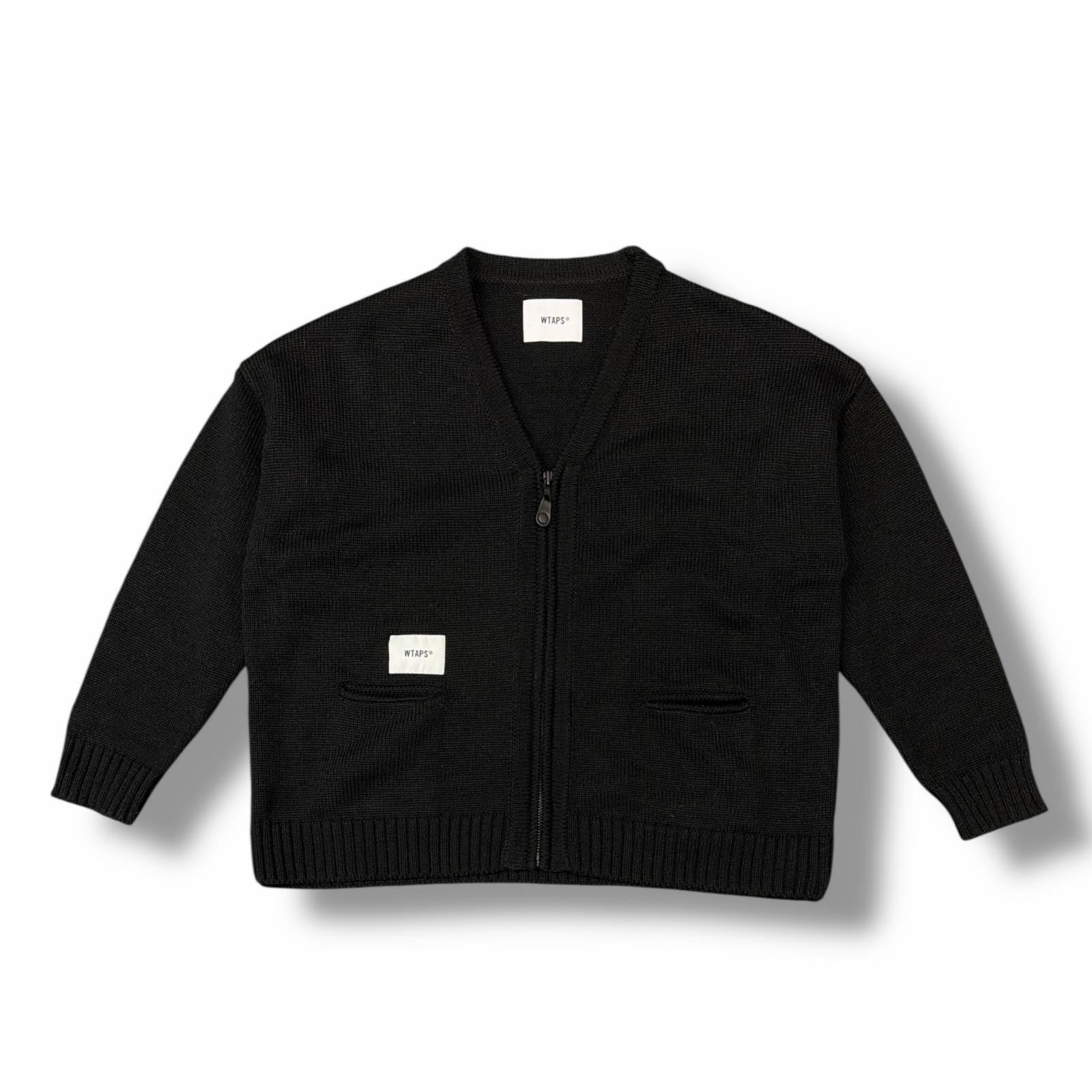 WTAPS・ダブルタップス 23AW sweaterカーディガン 状態A セーター 232MADT-KNM03 サイズ3 ブラック メンズ （9340M）【中古】