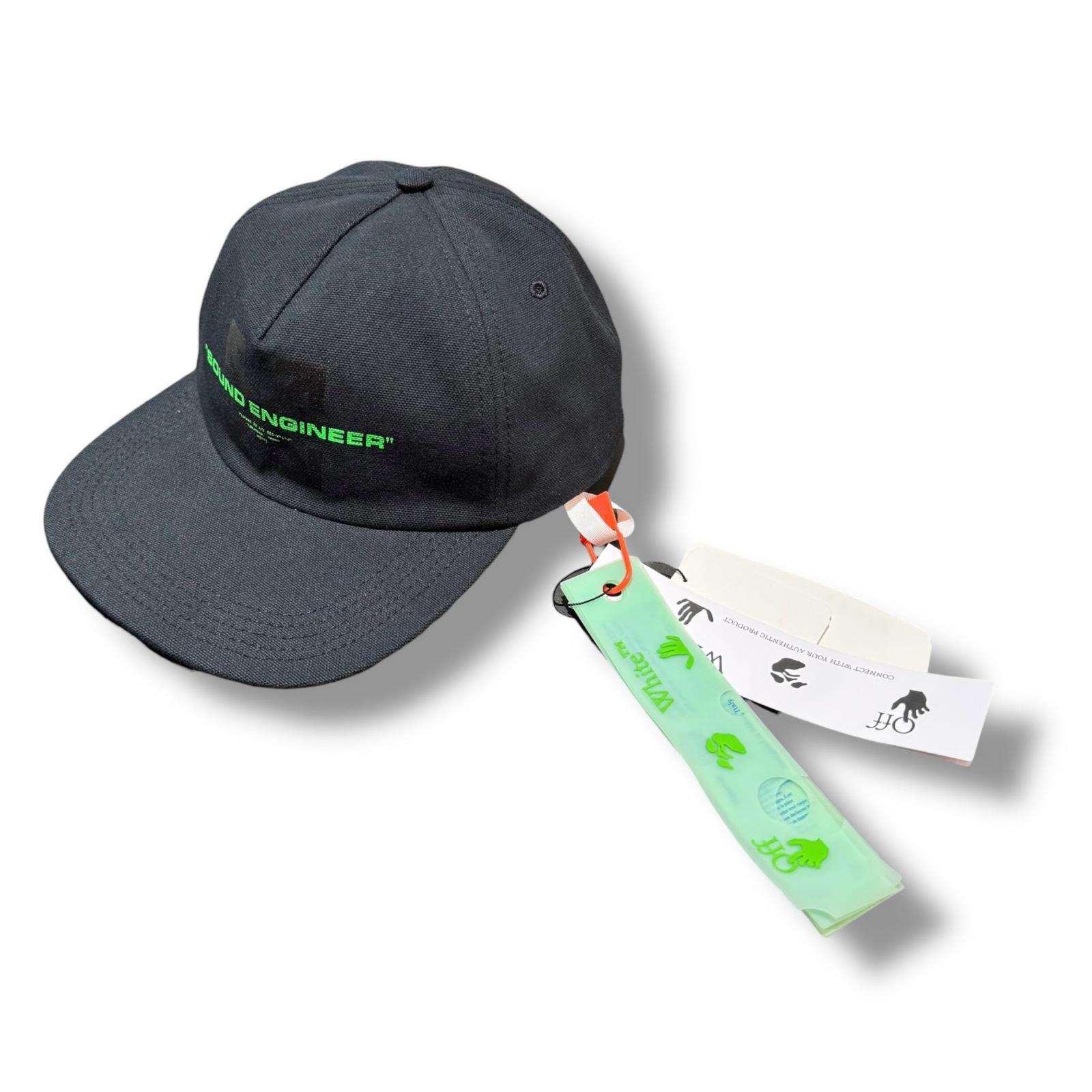 off white オフホワイト 21AW SOUND ENGINEER Logo Cap 状態A サウンドエンジニアアローロゴキャップ OMLB008G21FAB002 サイズF ブラック メンズ （9380M）【中古】