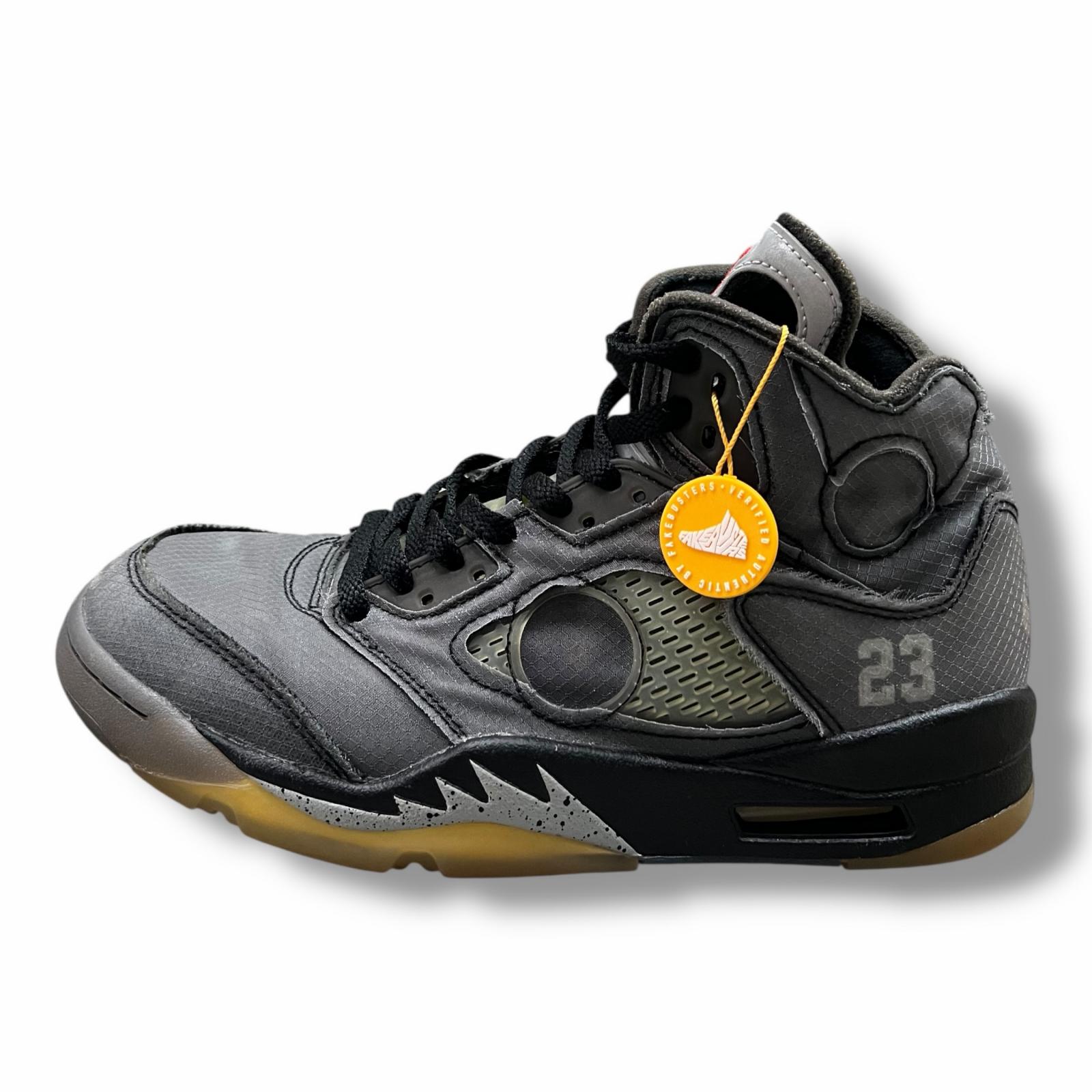 NIKE・ナイキ × OFF-WHITE・オフホワイト Air Jordan 5 BlackMuslin 状態A エアジョーダン5 モスリン スニーカー CT8480-001 サイズ26 26cm ブラック メンズ （9403M）【中古】