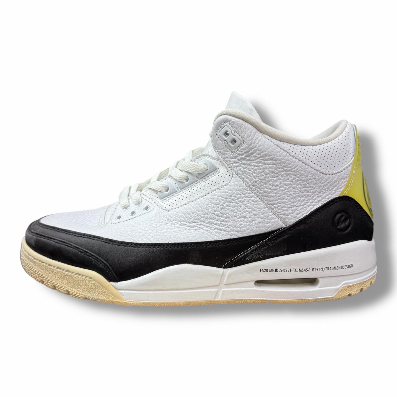 NIKE・ナイキ &times; FRAGMENT DESIGN・フラグメントデザイン Air Jordan 3 ""White/Black"" 状態B エアジョーダン3 DA3595-100 30.5cm メンズ （9510M）【中古】｜買取MOTTO　店 13,860円