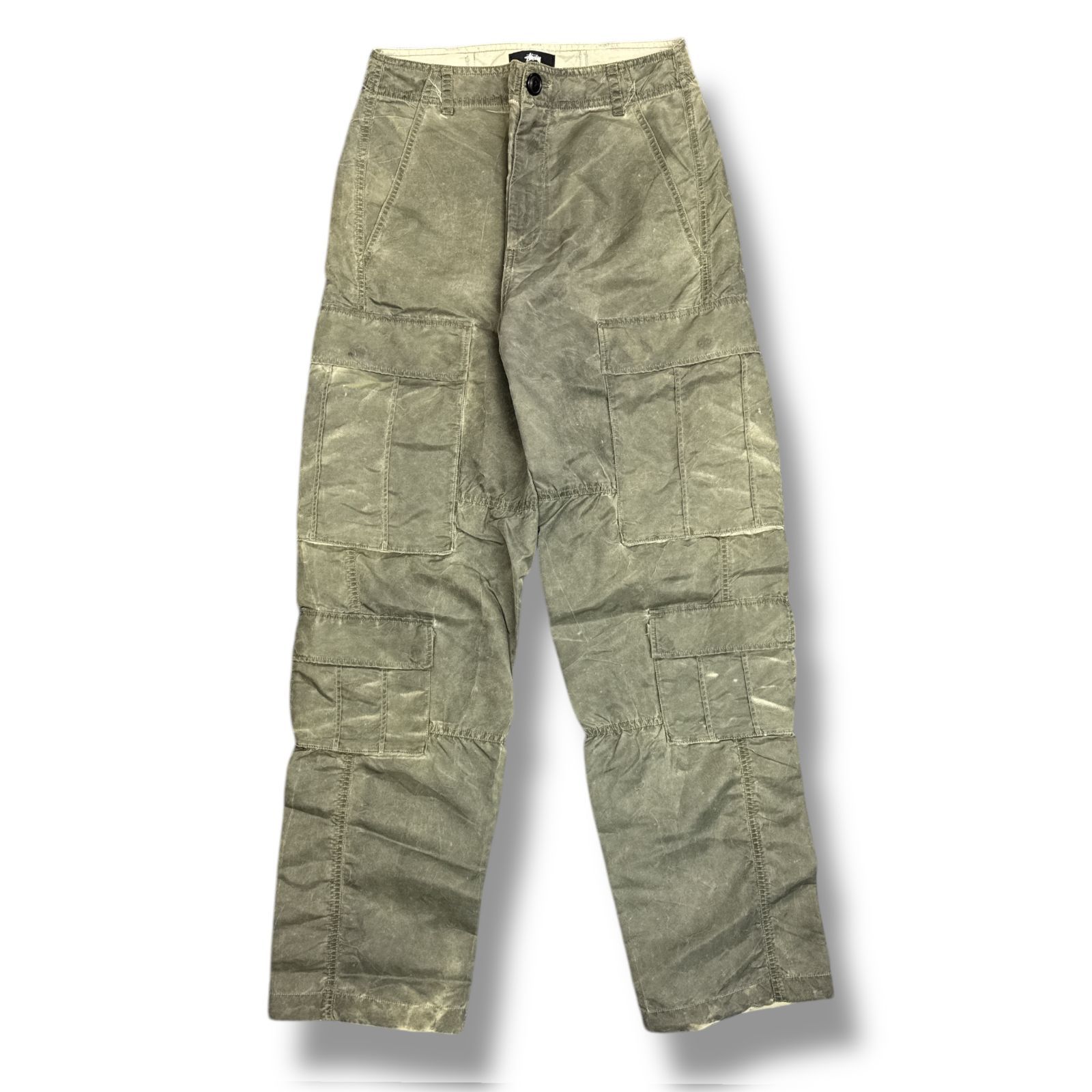 STUSSY・ステューシー Dyed Nylon Surplus Cargo Pant 物質の状態A ダイナイロンサープラスカーゴパンツ 116524 大いさ28 カーキ系 メンズ （85007A）【中古】 ズボン・パンツ-メンズファッション