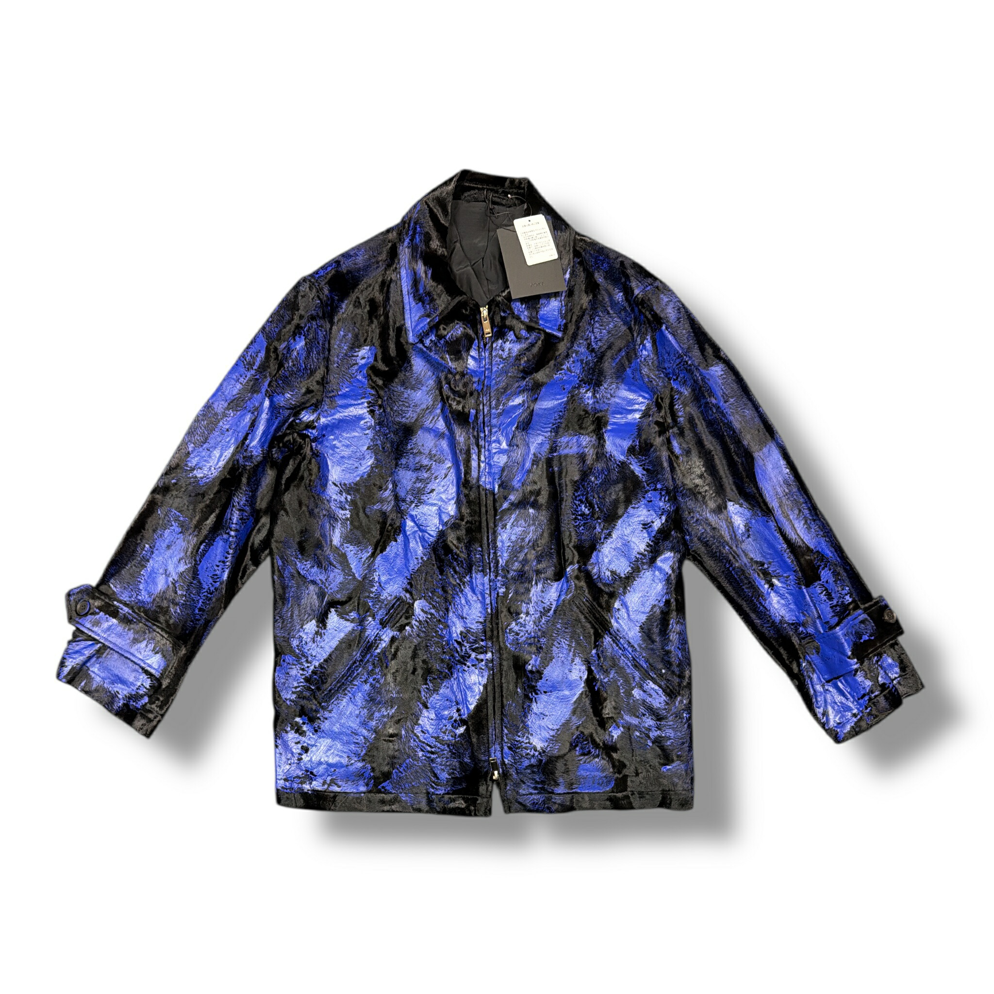 YOKE・ヨーク 24AW Paint Fur Jacket 状態SS ペイント ファージャケット ブルゾン YK24FW0774B ブルー×ブラック サイズ2（99202A）3（99204A）