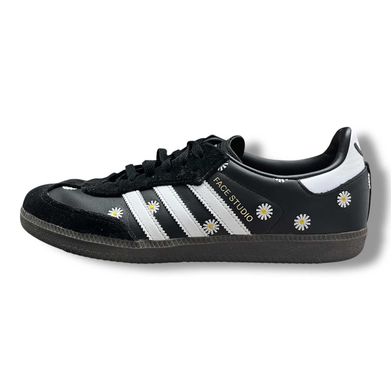adidas・アディダス  × atmos・アトモス Samba Core Black 物質の状態A サンバ なめし革 スニーカー アトモス 人間の顔 H03848 28.5糎 メンズ （96750A）【中古】