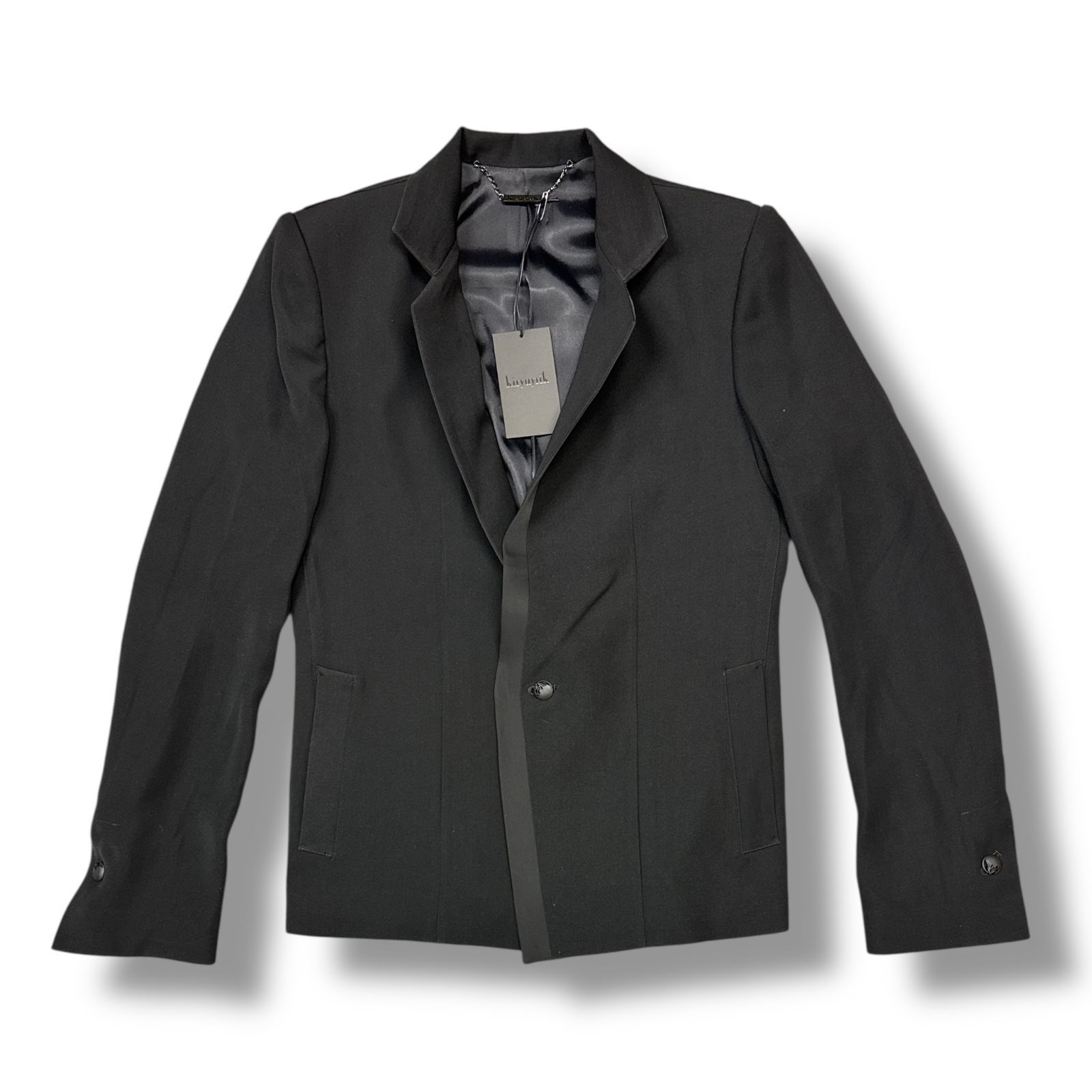 kiryuyrik・キリュウキリュウ 24SS W-Satin Suede Stand Collar Short Jacket 状態A スタンドカラージャケット テーラードジャケット KR-HJ26-906 サイズM ブラック メンズ （90352A）【中古】