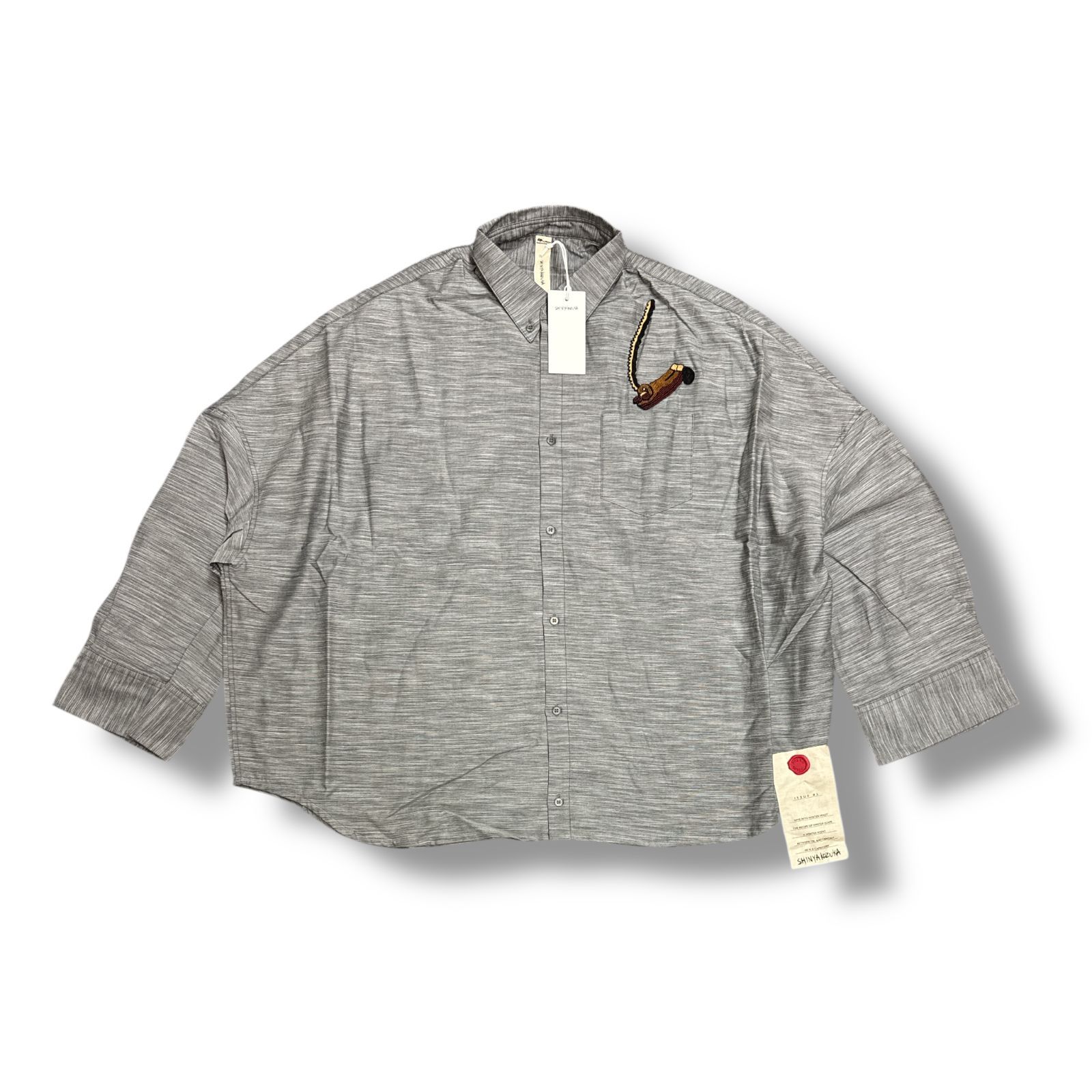 未使用 SHINYAKOZUKA ・シンヤコヅカ 24SS GIANT SHIRT 状態SS ジャイアントシャツ 長袖シャツ 2402SK53 サイズM FUZZ(グレー系） メンズ （92749A5）【中古】