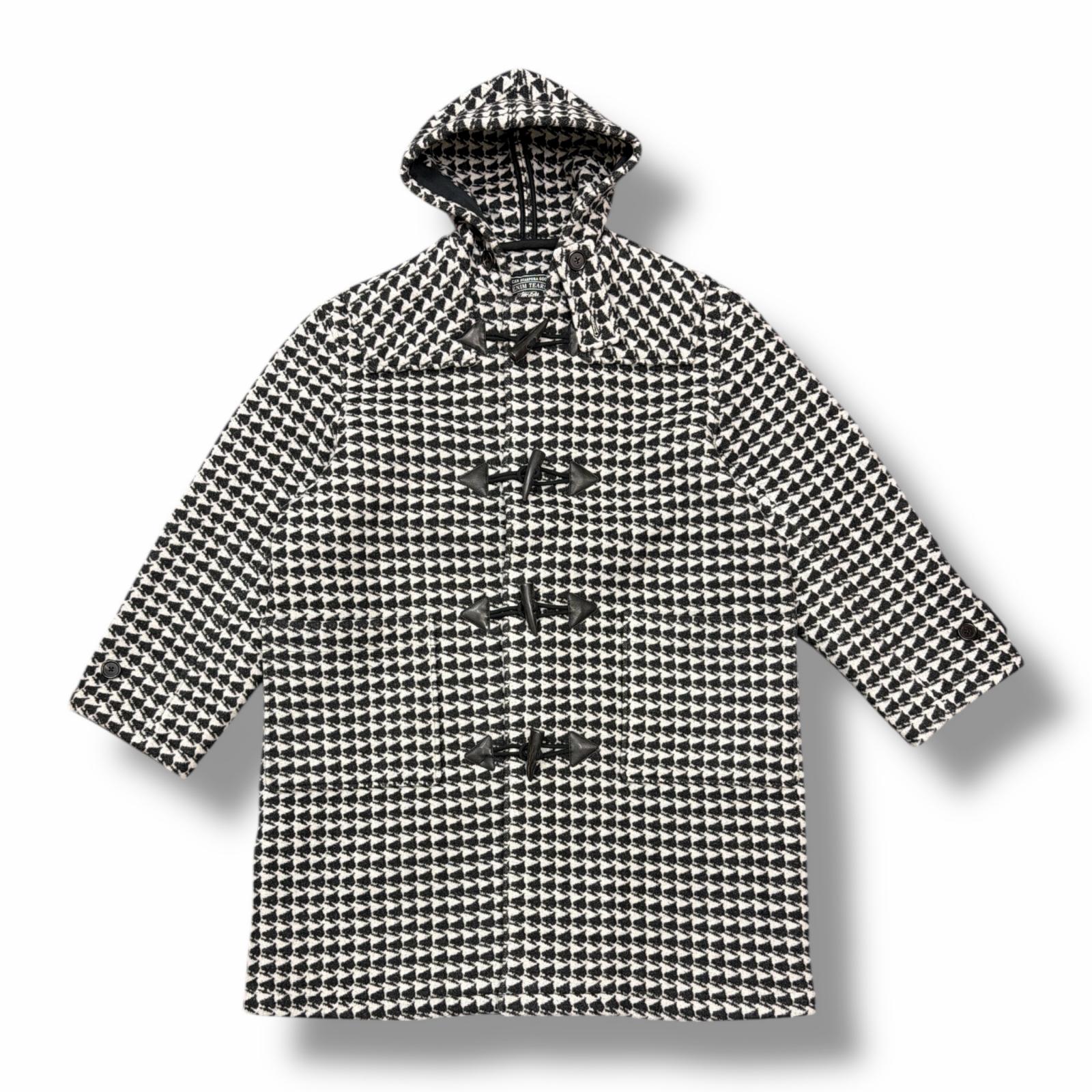 未当て嵌める STUSSY・ステューシー  × DENIM TEARS・デニムティアーズ Spade Jacquard Duffle Coat 物質の状態SS スペードジャガードダッフルコート 共同研究 315511 大きさM 黒いこと メンズ （10078M）【中古】
