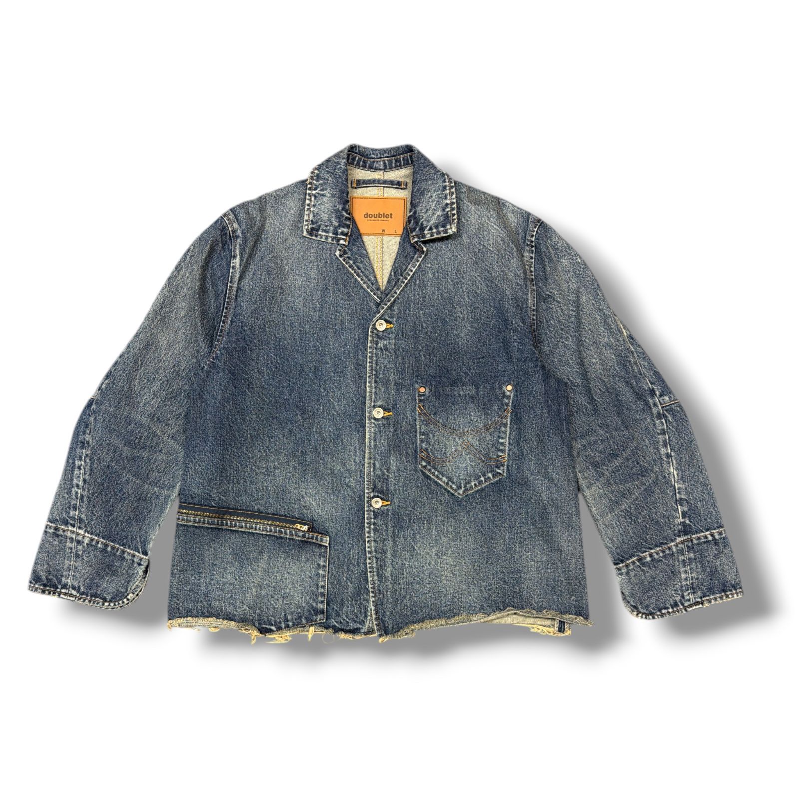 doublet・ダブレット 25SS USED FINISH DENIM JACKET 状態A ユーズドフィニッシュデニムジャケット カバーオール Gジャン 25SS12BL213 サイズM インディゴ メンズ （99892A）【中古】 31,070円