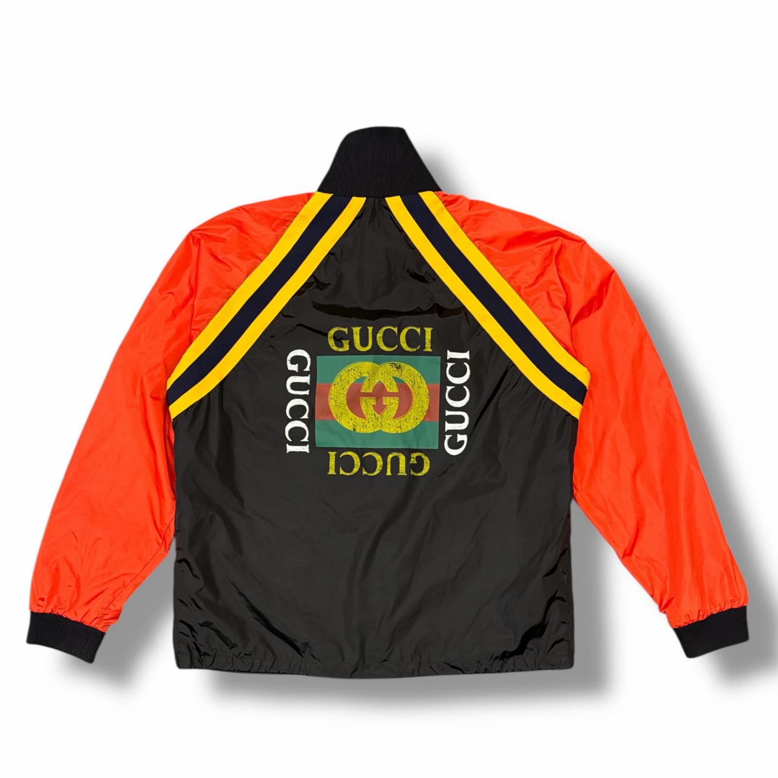 GUCCI・グッチ Back Logo Nylon Track Jacket 状態A バックロゴ ナイロン トラックジャケット 500958 サイズ50 マルチカラー メンズ （10127M）【中古】