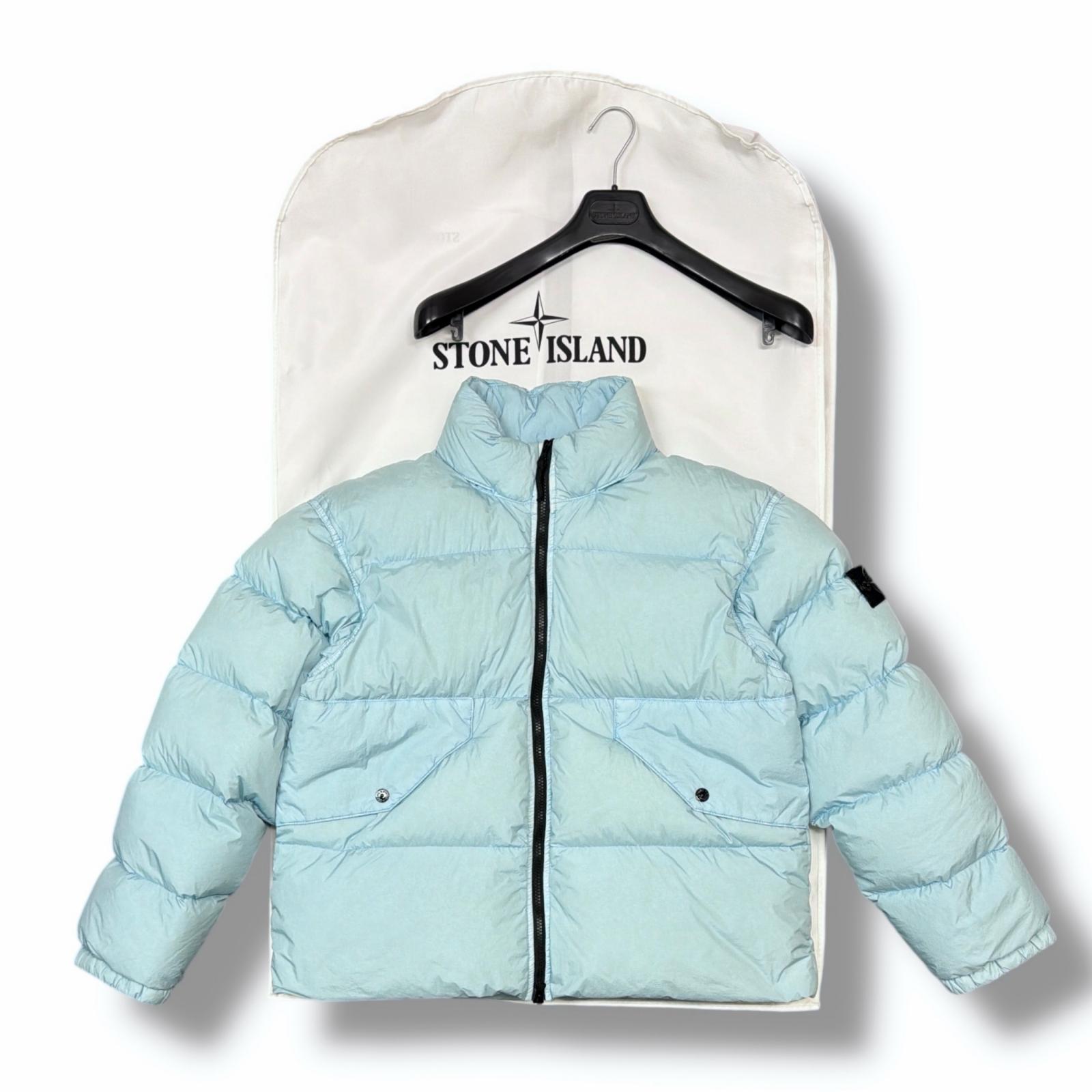STONE ISLAND・ストーンアイランド 23AW GARMENT DYED CRINKLE REPS R-NY DOWN 状態A ガーメントダイ クリンクル ダウンジャケット 791540623 サイズL ブルー メンズ （10149M）【中古】