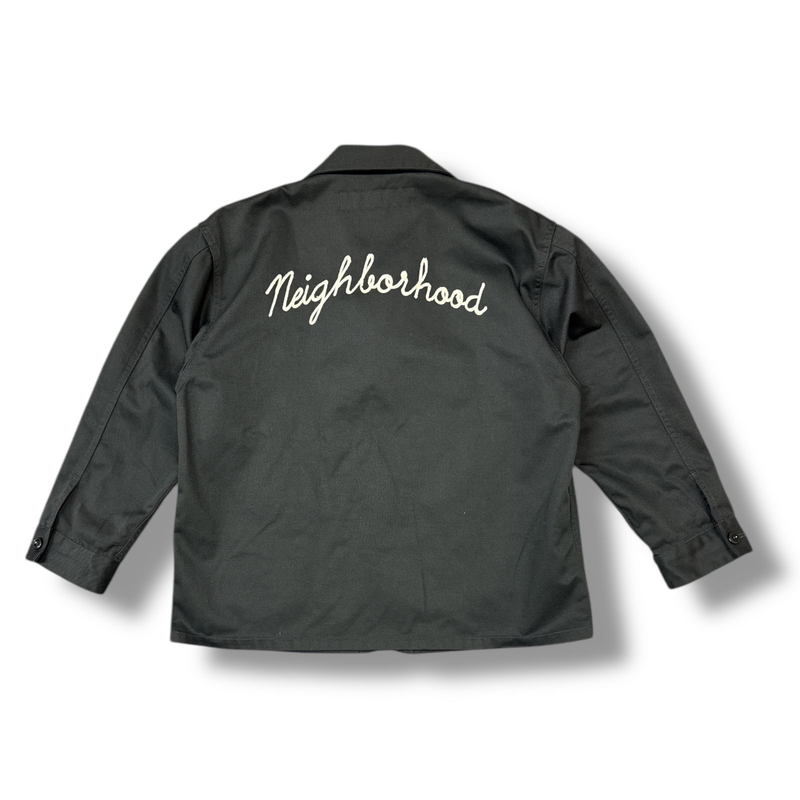 NEIGHBORHOOD・ネイバーフッド × Dickies・ディッキーズ 23AW COVERALL JACKET 状態A カバーオールジャケット ワークジャケット 刺繍ロゴ 232EVDKN-JKM02 サイズS ブラック メンズ （98784A）【中古】