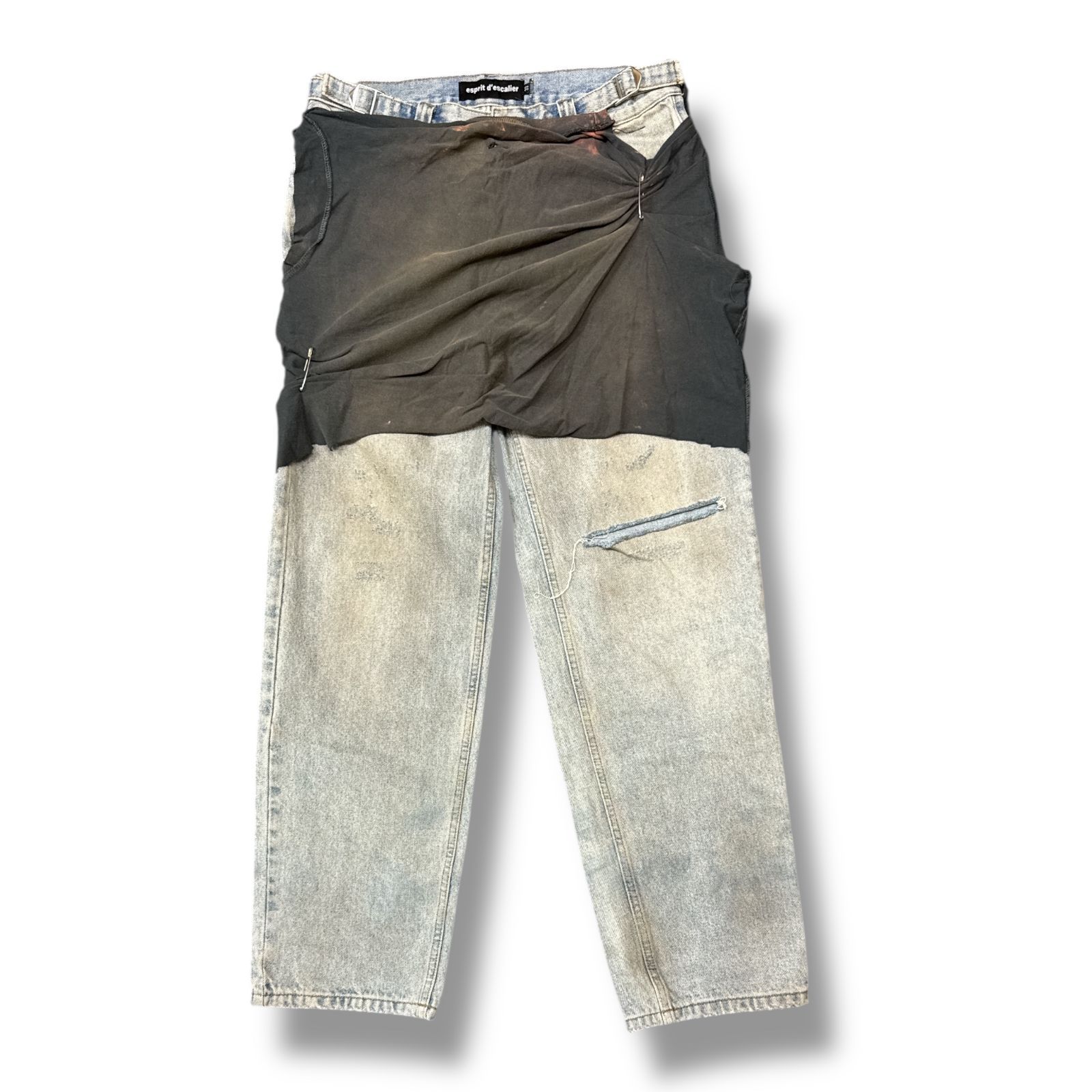 ESPRIT D'ESCALIER エスプリットディスカリエ FIX GRAFT PANTS 状態A フィックスグラフトパンツ デニムパンツ ジーンズ レイヤード サイズ33 インディゴ メンズ （96762A）【中古】