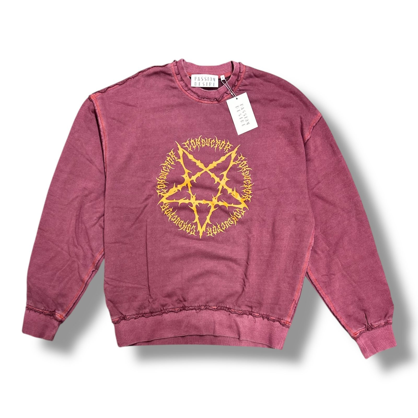 未当て嵌める el conductorH・音楽監督 24AW PIGMENT DYE COTTON CREWNECK SWEATER 物質の状態SS 調教師 大きさ4 マルーン メンズ （92981A）【中古】