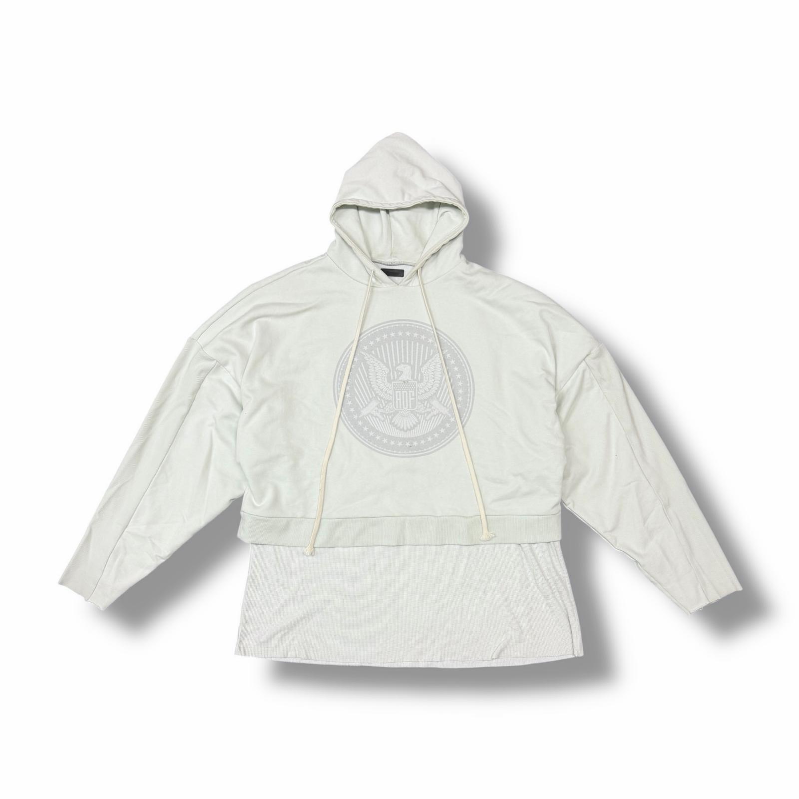 ARNODEFRANCE アーノルデフランス CROPPED HOODIE OVERLAPPED 状態B クロップドフーディー オーバーサイズパーカー サイズ2 ホワイト メンズ （10481M）【中古】｜買取MOTTO　店