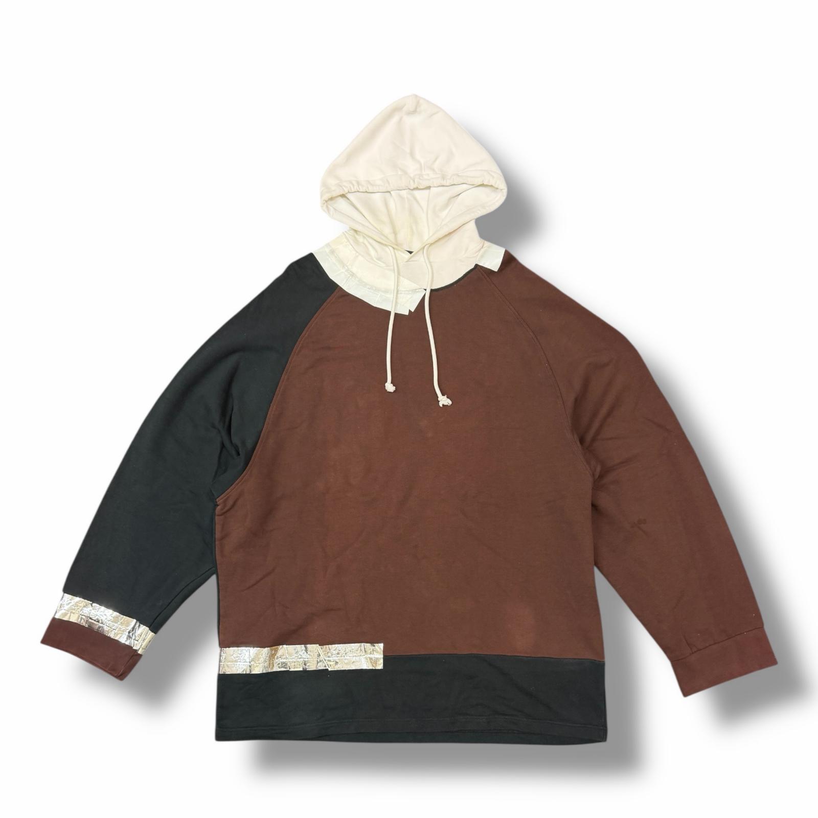 RAF SIMONS・ラフシモンズ 17AW テープオーバーサイズパーカー 状態B フーディー スウェット 19004-06099 サイズL ブラウン メンズ （10486M）【中古】 14,850円