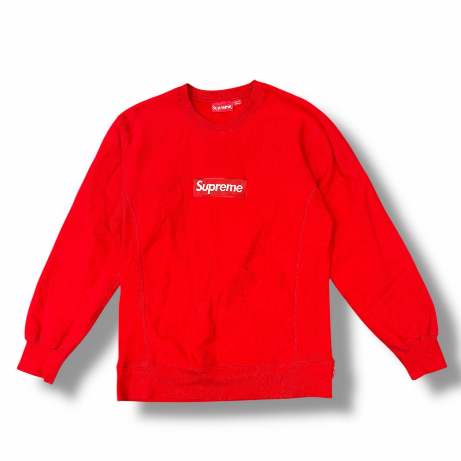 Supreme・シュプリーム 18AW Box Logo Crewneck Sweatshirt 状態A ボックスロゴスウェットシャツ トレーナー サイズL レッド メンズ （9067M）【中古】