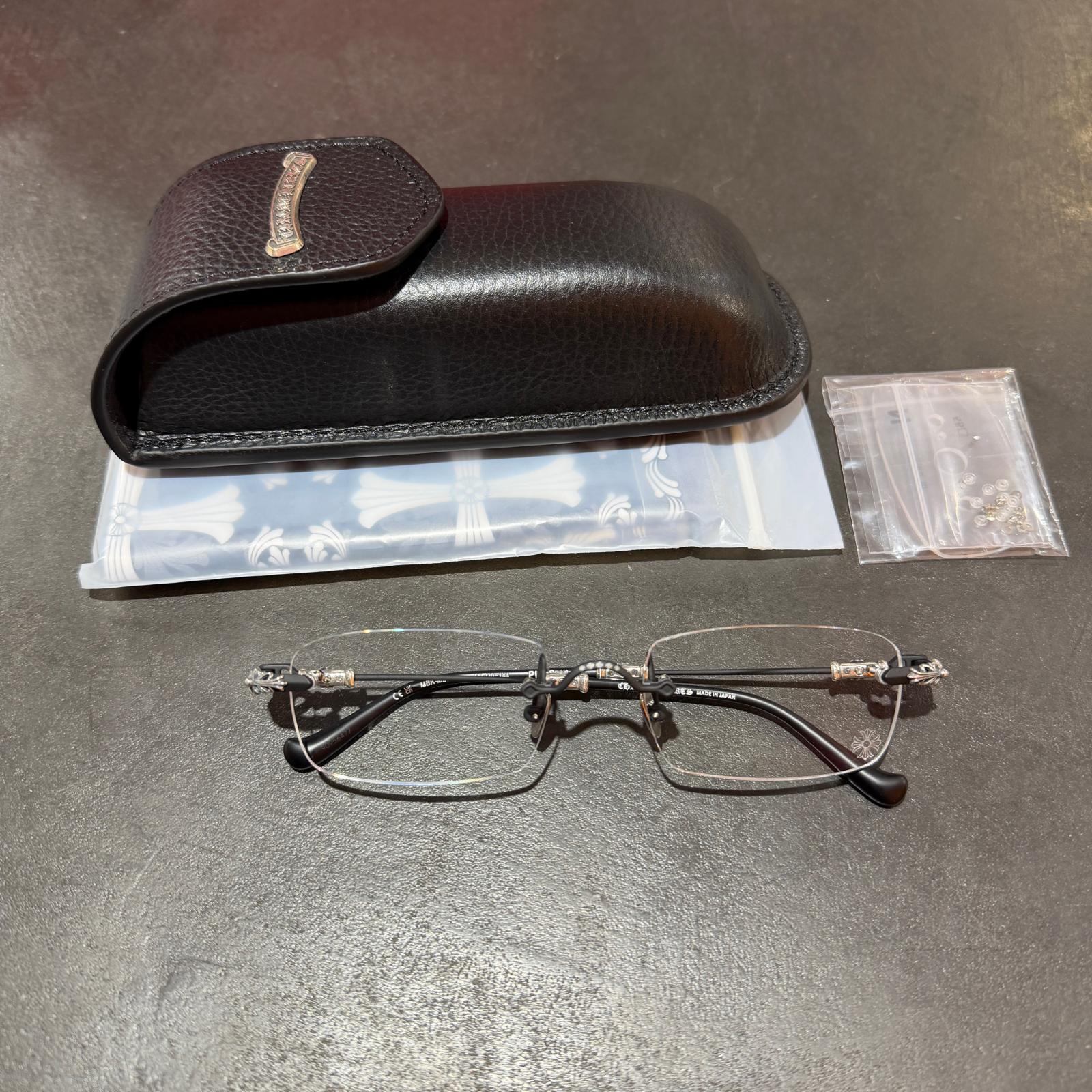 未使用 CHROME HEARTS・クロムハーツ pills 3 状態SS ピルズスリー サングラス リムレス MBK-MBK-P サイズ55□20-144 シルバー メンズ （10897M）【中古】