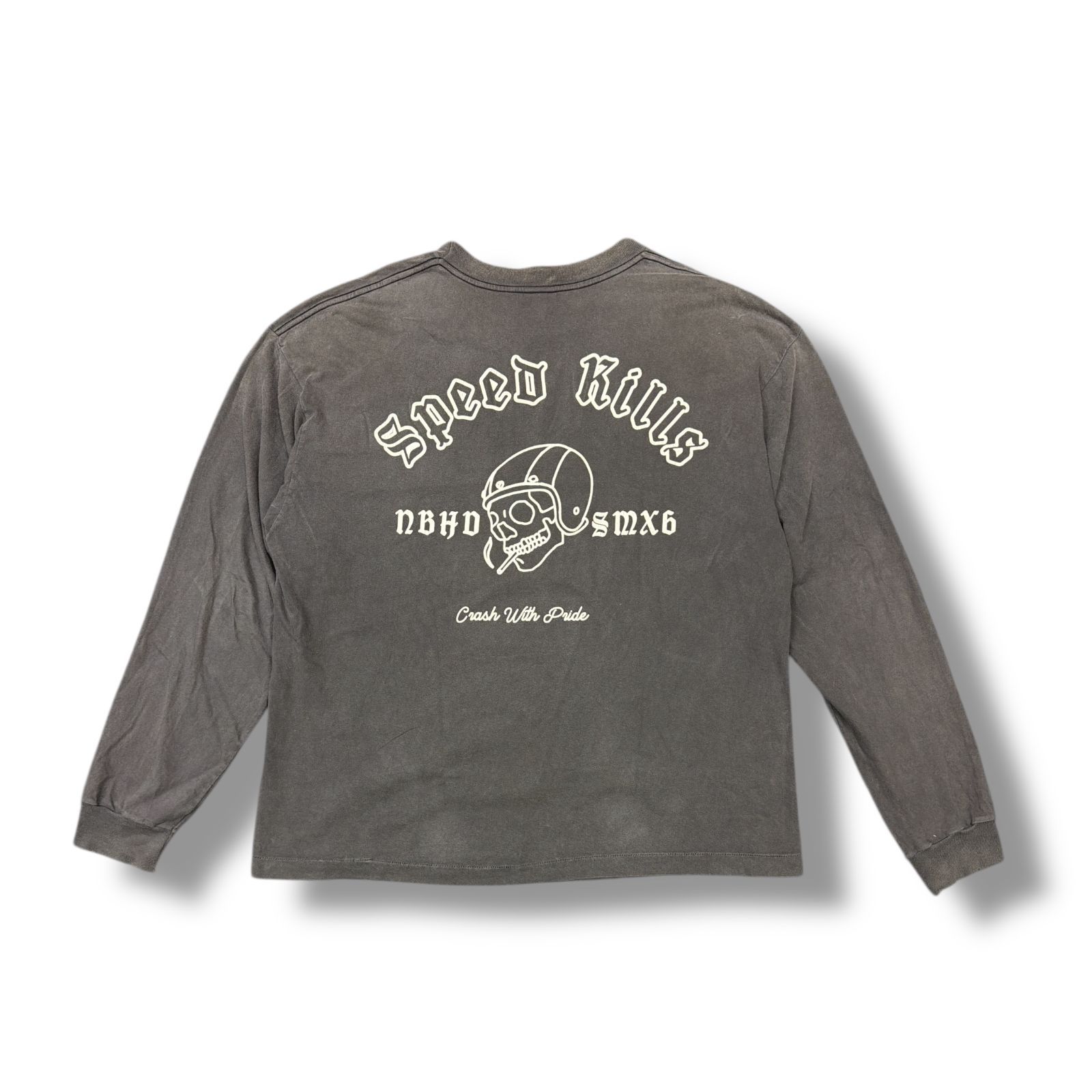 SAINT MICHAEL・セントマイケル × NEIGHBORHOOD・ネイバーフッド 25SS STHD . LS TEE SPEED KILLS 状態A スピードキルズ ロンT Tシャツ SM-HR8-0000-C72 ブラック メンズ （460M）【中古】