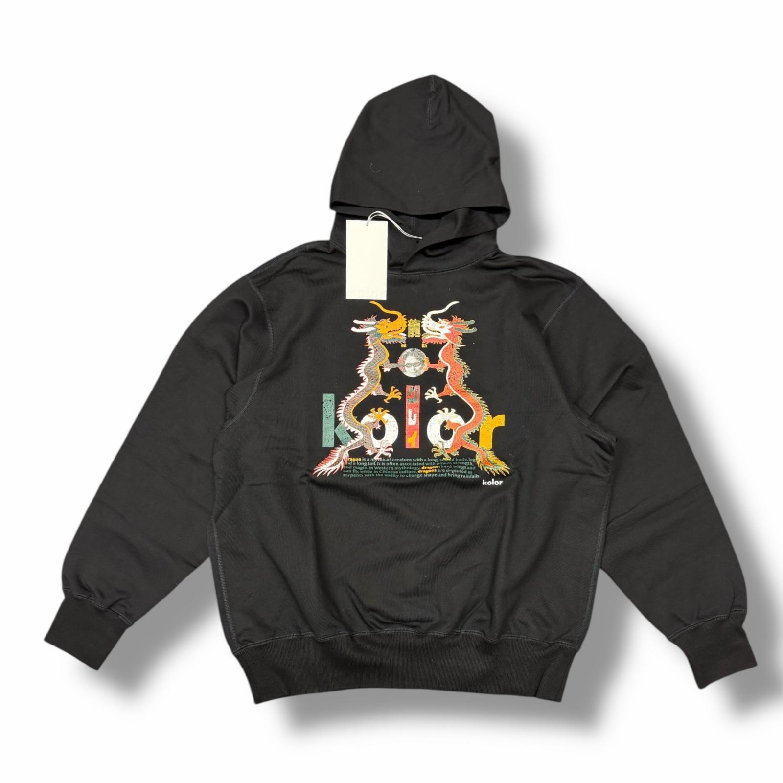 未使用 kolor・カラー 25AW L/S SHIRT 状態SS スウェットフーディー プルオーバーパーカー 25WCM-T08205 サイズ2 ブラック メンズ (10529M)【中古】|買取MOTTO 店
