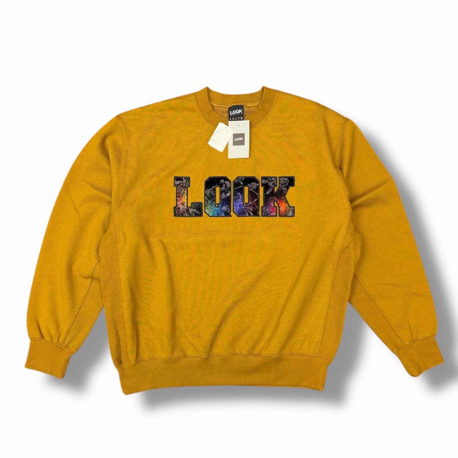 未使用 LQQK Studio・ルックスタジオ 25AW BUS SEAT SWEAT CREWNECK 状態SS クルーネックスウェット トレーナー LQA25SW09 サイズXL ベージュ メンズ （10730M）【中古】