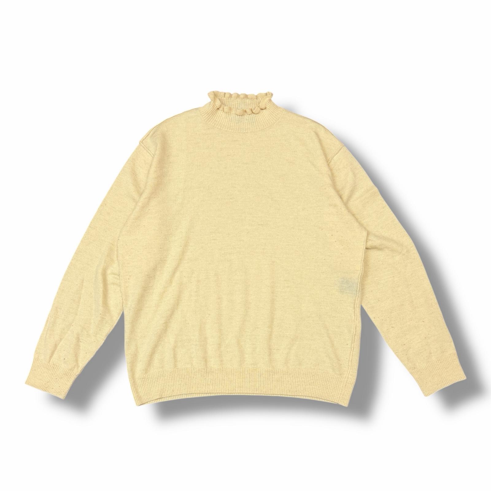UNDERCOVER・アンダーカバー 25AW フリルネックニット 状態A セーター UC2E4907 サイズ3 ベージュ メンズ （10809M）【中古】