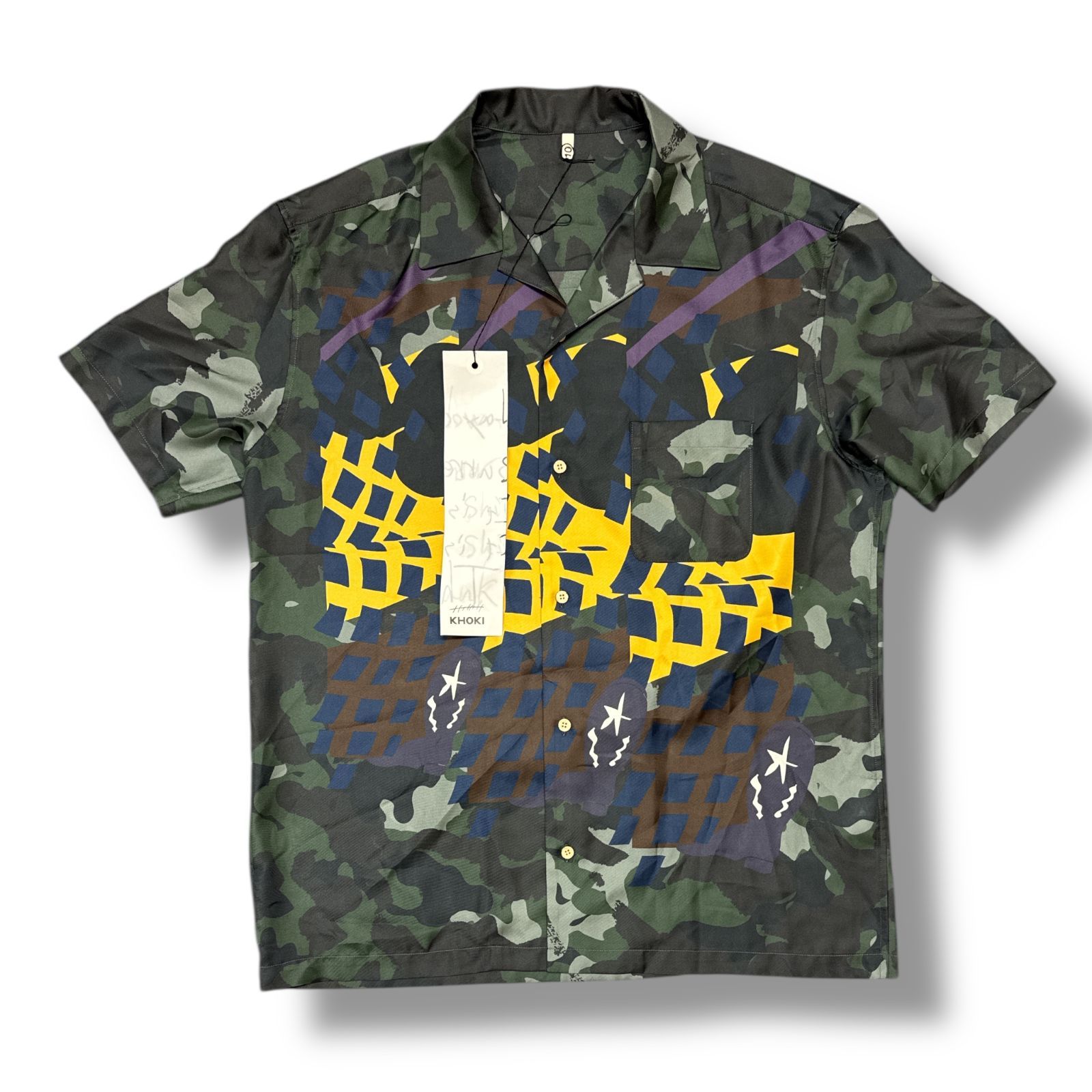 未使用 KHOKI・コッキ 24SS OPEN COLLAR SHIRT 状態SS オープンカラーシャツ 半袖シャツ 24SS-B-04 サイズ2 マルチカラー メンズ （84925A）【中古】｜買取MOTTO　店