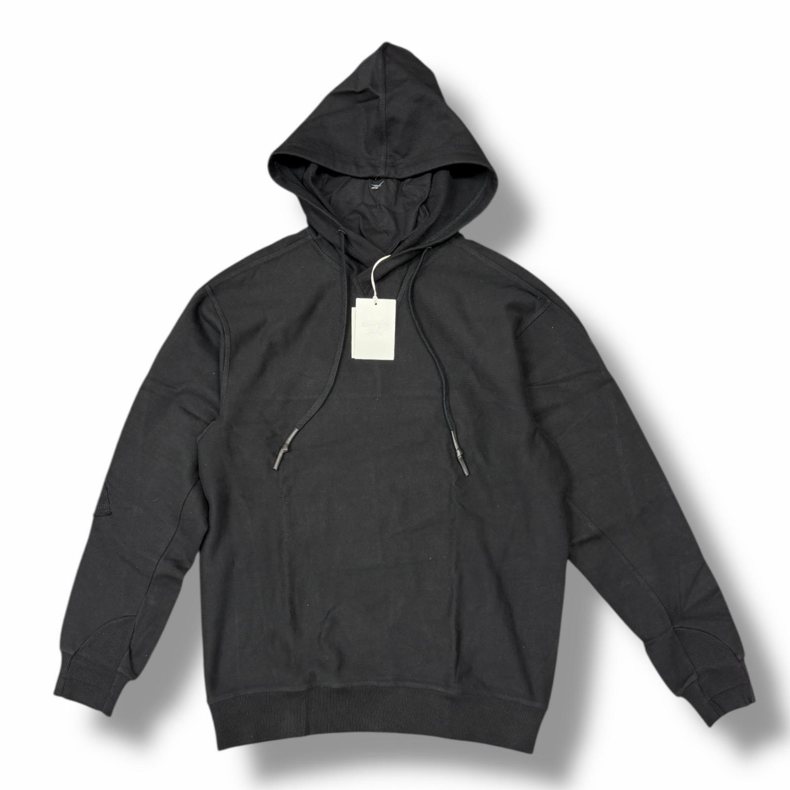 未使用 11 BY BORIS BIDJAN SABERI イレブンバイボリスビジャンサベリ × Reebok・リーボック CONSTRUCTED HOODIE 状態SS コラボスウェットフーディー パーカー RMBB00SC99FLE0011000 サイズXL ブラック メンズ （7616M）【中古】