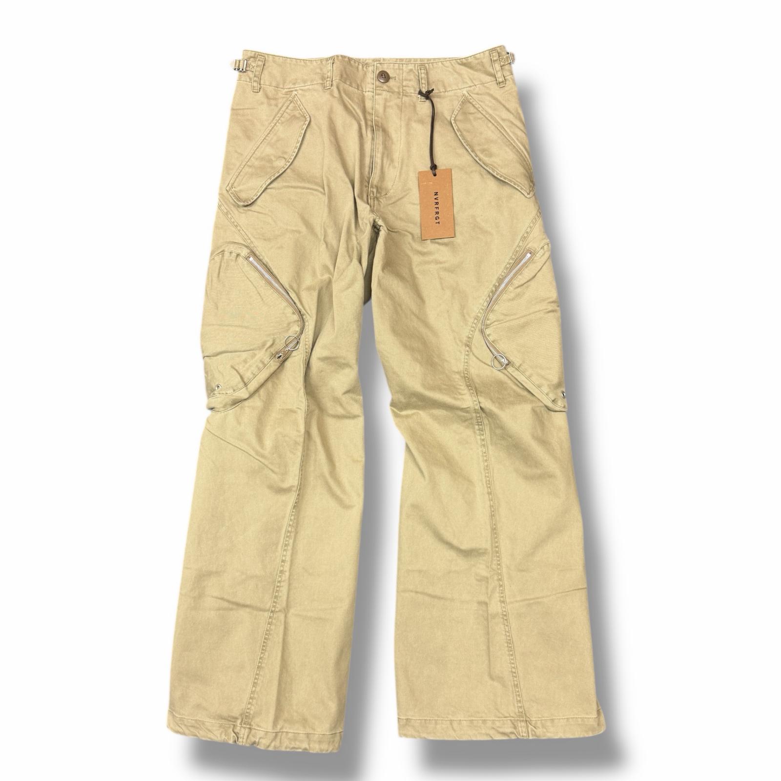 未使用 NVRFRGT・ネヴァーフォーゲット 25SS 3D TWISTED CARGO PANTS 状態SS ツイストカーゴパンツ NF251P02 サイズ1 タン メンズ （12609M）【中古】