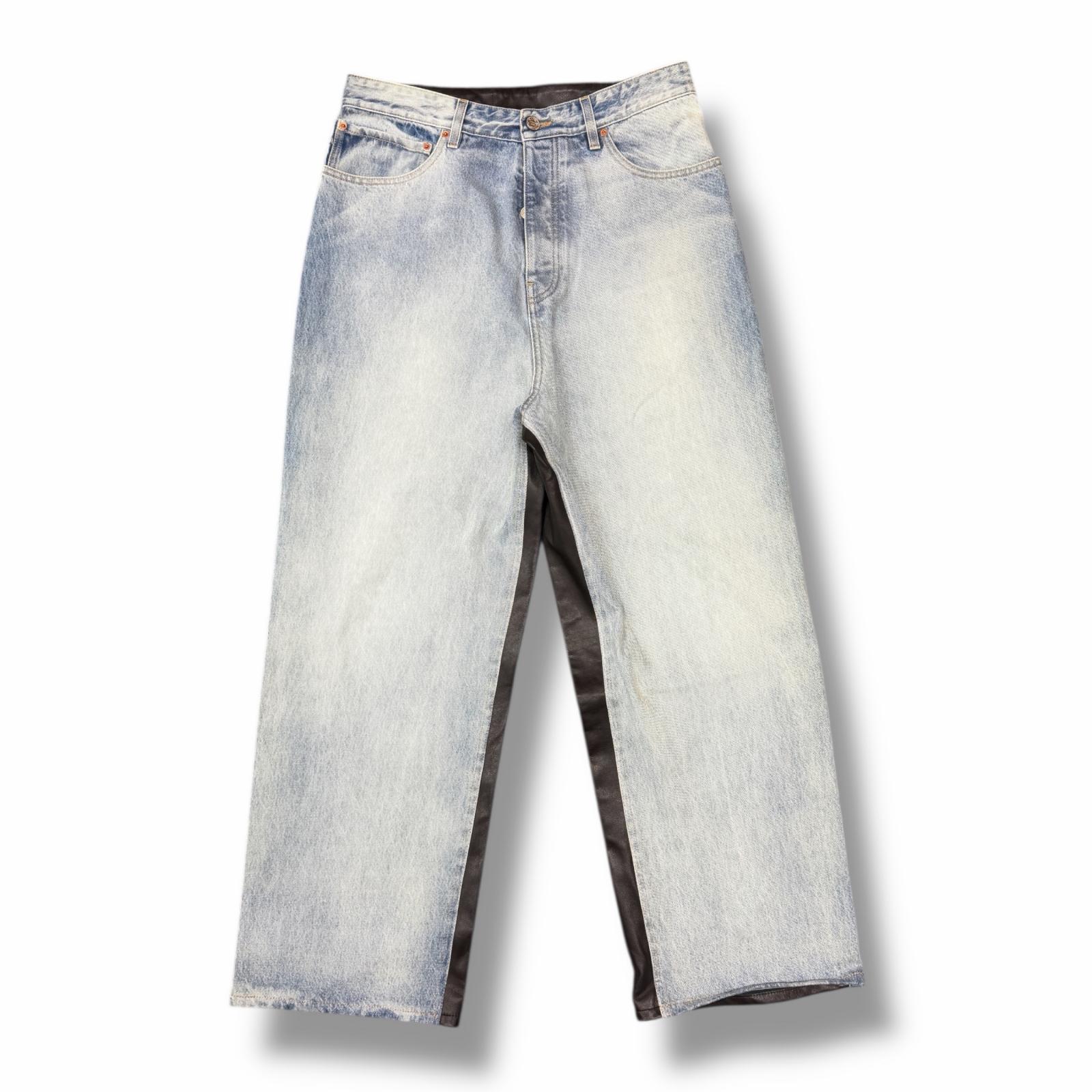 VETEMENTS・ヴェトモン レザードッキングデニムパンツ 状態A ジーンズ UA66PA570LB サイズ32 インディゴ メンズ （13023M）【中古】