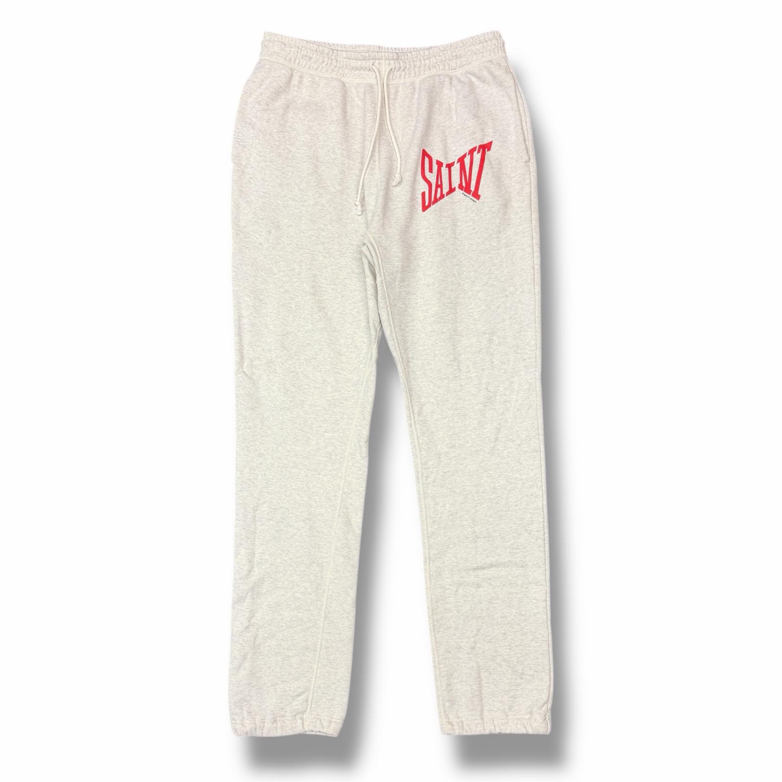 SAINT MICHAEL・仙マイケル 21AW SWT PANTS LOGO 物質の状態A ロゴスウェットパンツ イージーパンツ SM-A21-0000-038 大きさL 薄墨色 メンズ （13049M）【中古】