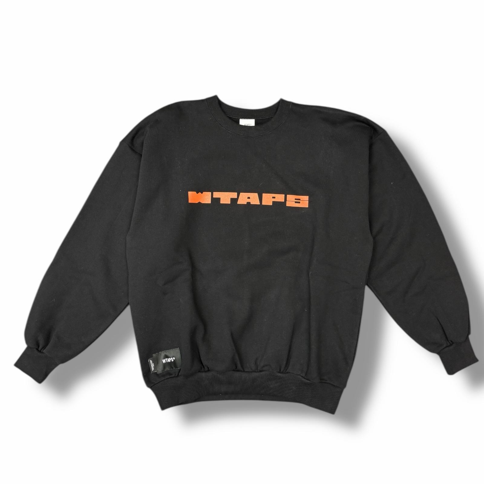 未当て嵌める WTAPS・ダブルタップス 25AW BRICK / SWEATER / COTTON 物質の状態SS ブリックスウェット 調教師 252ATDT-CPM01S 大きさ2 黒いこと メンズ （13236M）【中古】
