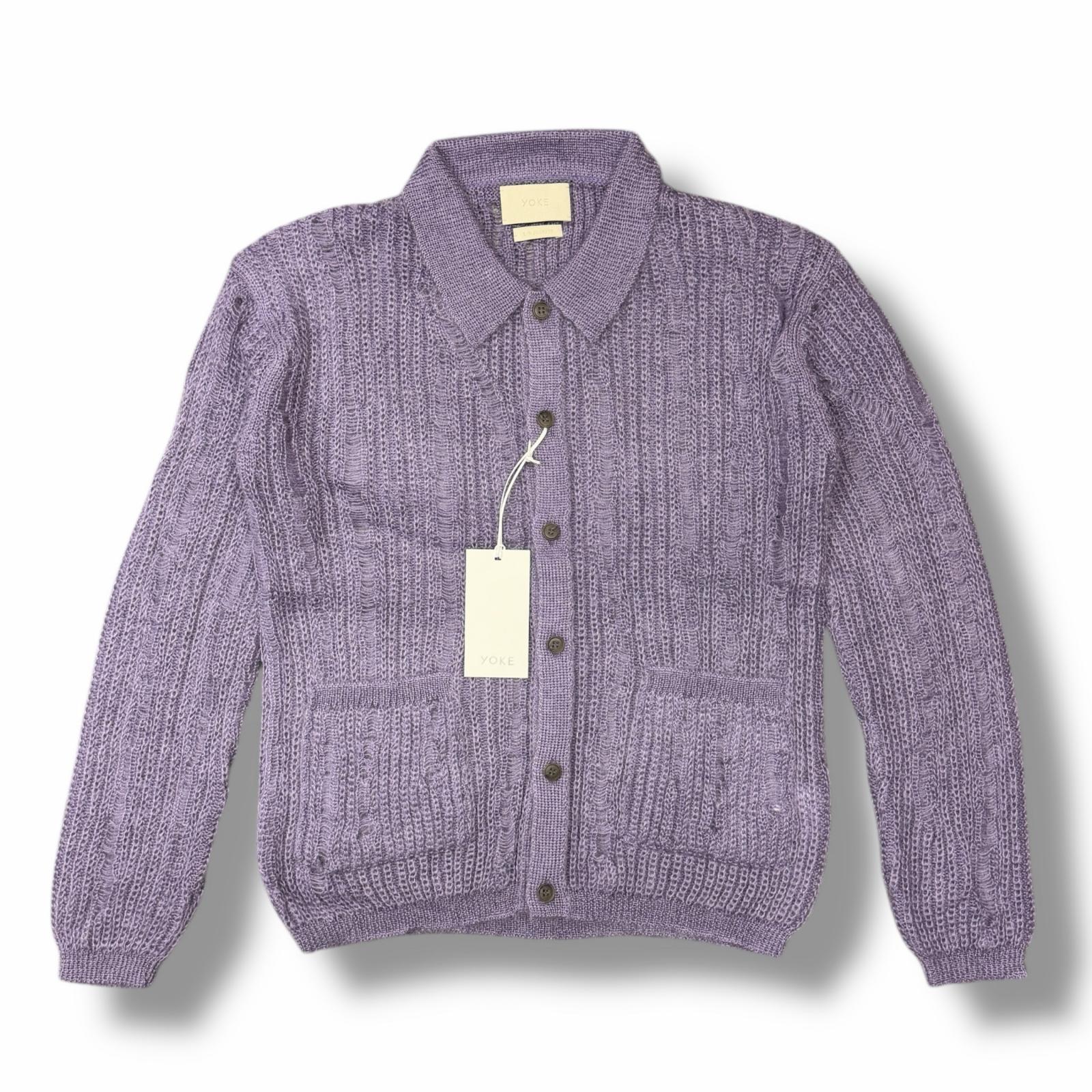 未使用 YOKE・ヨーク 25SS SILK MOHAIR BUTTONED CARDIGAN 状態SS シルクモヘヤボタンカーディガン ニット YK25SS0954S サイズ2 ラベンダー メンズ （11963M）【中古】