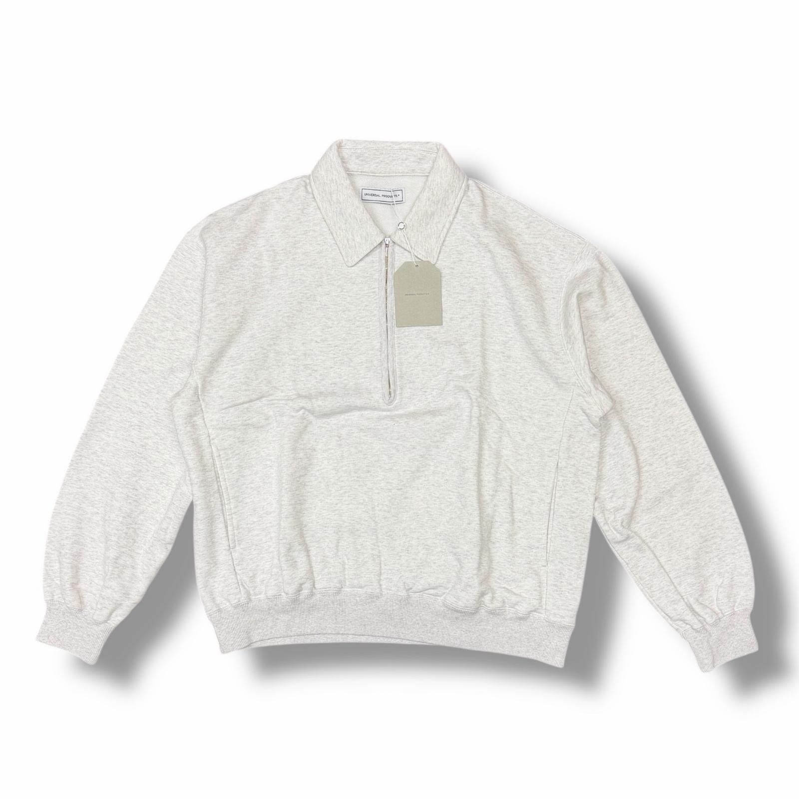 未使用 UNIVERSAL PRODUCTS・ユニバーサルプロダクツ 25SS JUMBERCA HALF ZIP SWEAT 状態SS ジャンベルカハーフジップスウェット トレーナー 251-60104 サイズ3 ライトグレー メンズ （12160M）【中古】
