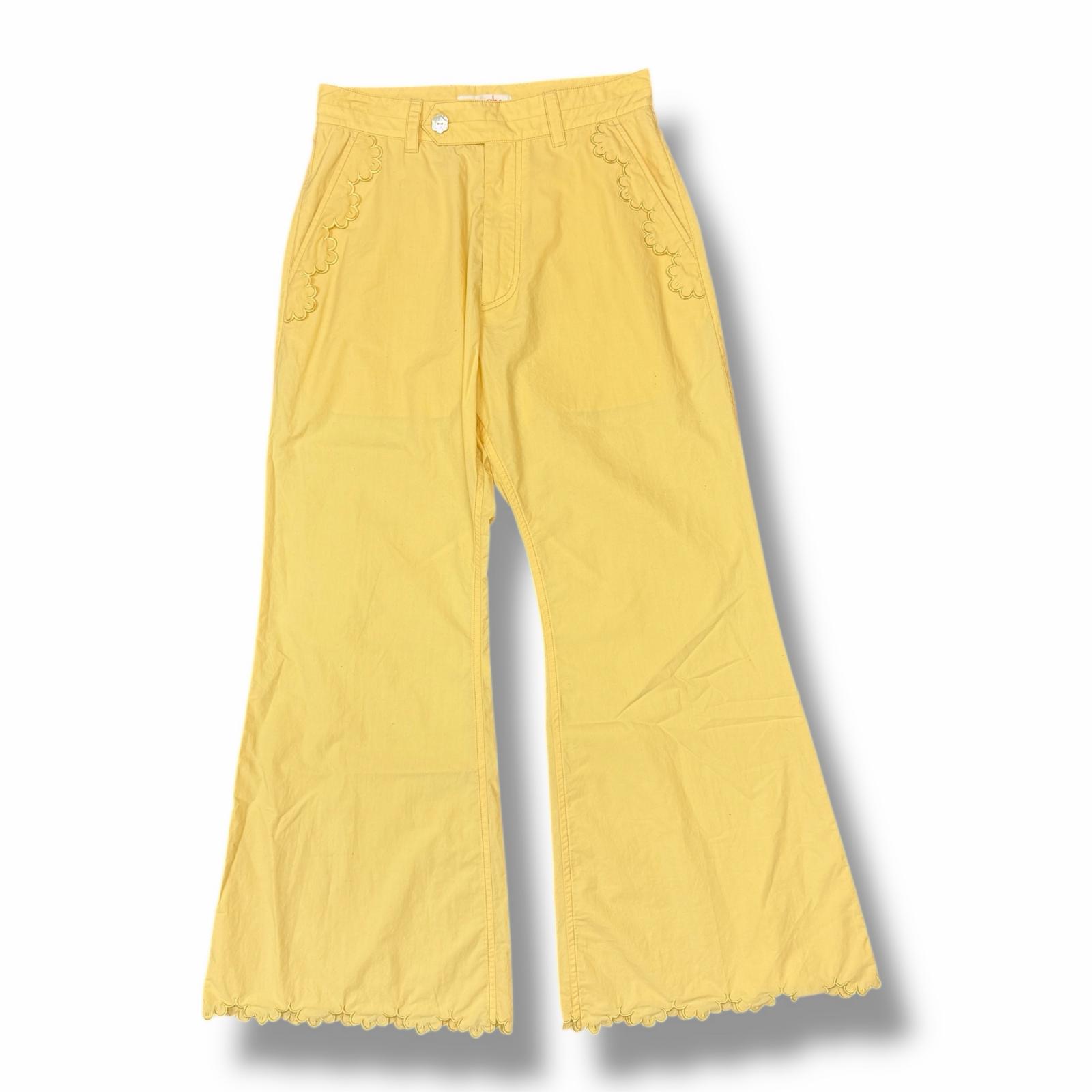 MASU・エムエーエスユー 22SS SCALLOP FLARE PANTS 物質の状態B スカラップフレアパンツ  MSSS-PT0722 大いさ44 黄み メンズ （12994M）【中古】 メンズファッション-ズボン・パンツ