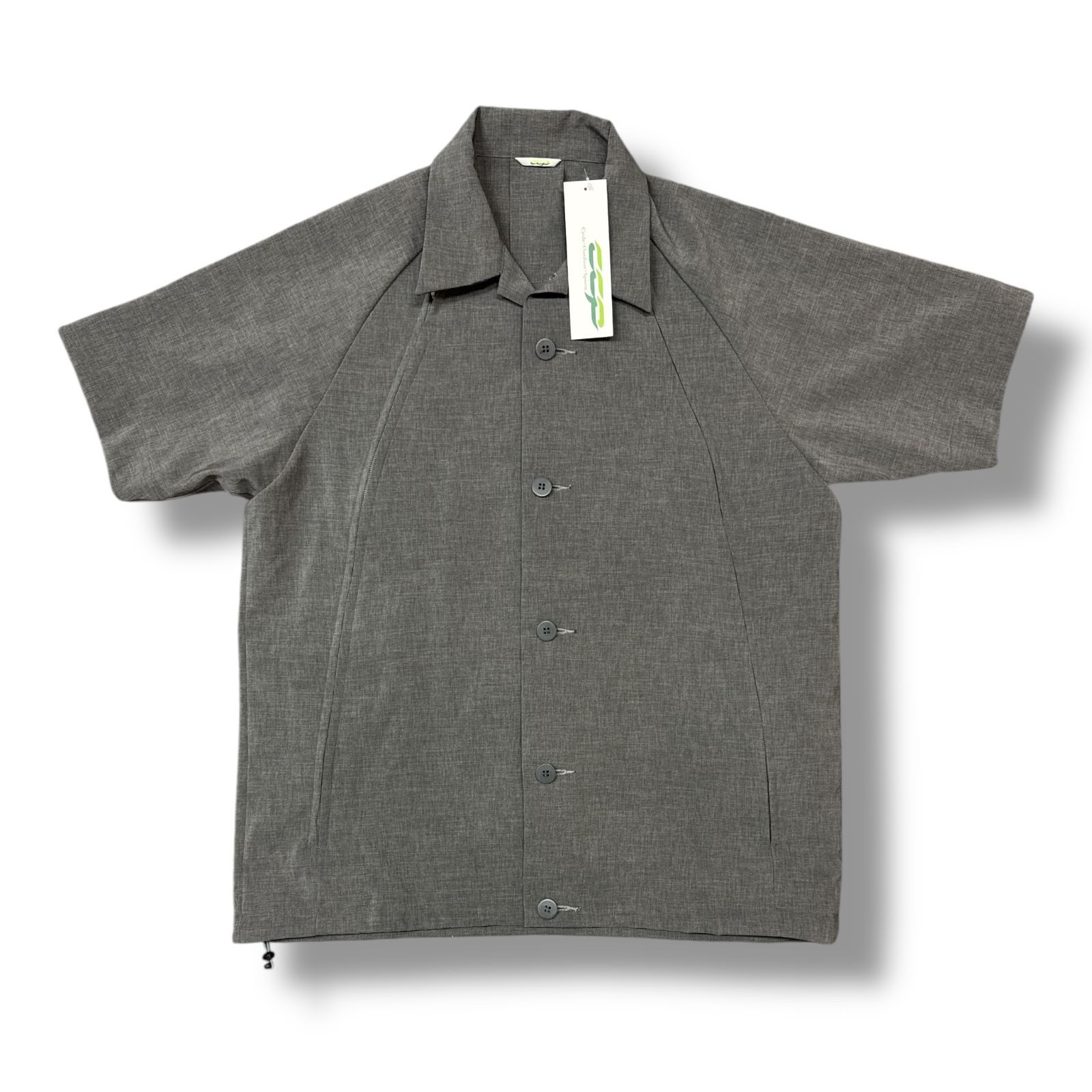 CCP シーシーピー zip pk shirt 物質の状態S ジップシャツ 半袖ティーシャツ SS-LB05 大いさS 薄墨色 メンズ （97834A）【中古】 トップス-カジュアルシャツ
