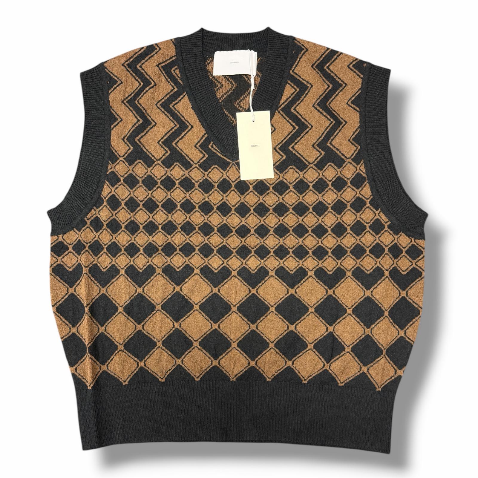 未当てはめる SUGARHILL ・三盆白吸血鬼 25SS KUBA KNIT VEST 物質の状態SS キューバ共和国 編み物より良い ジレ 2541000602 大いさ1 黒いこと メンズ （11324M）【中古】