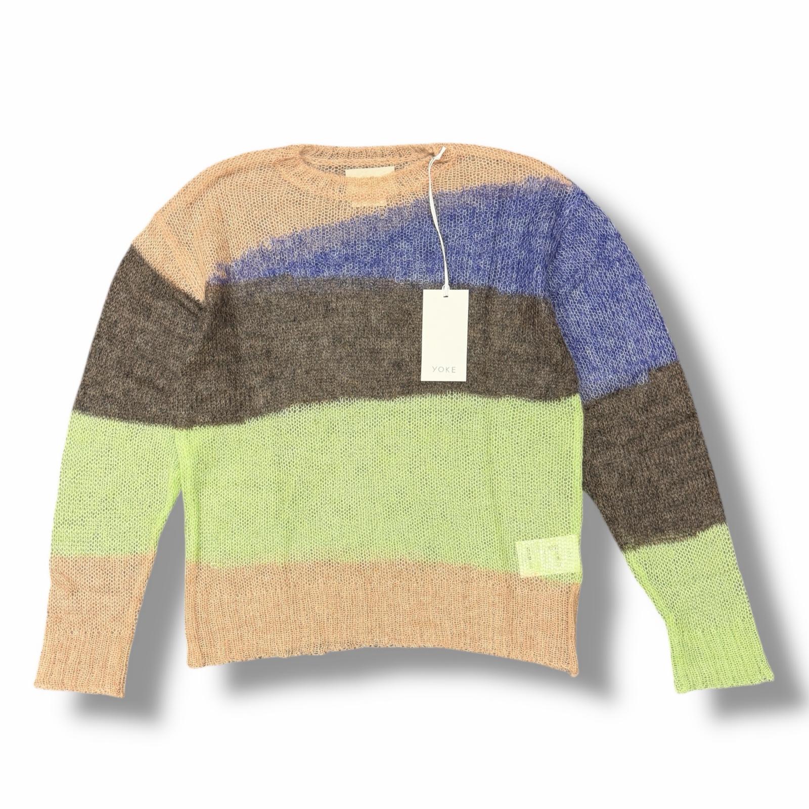 未使用 YOKE・ヨーク 25SS Mohair Intarsia Sheer Sweater 状態SS モヘヤインターシャシアーセーター ニット YK25SS0967S サイズ1 ピンク メンズ （11936M）【中古】