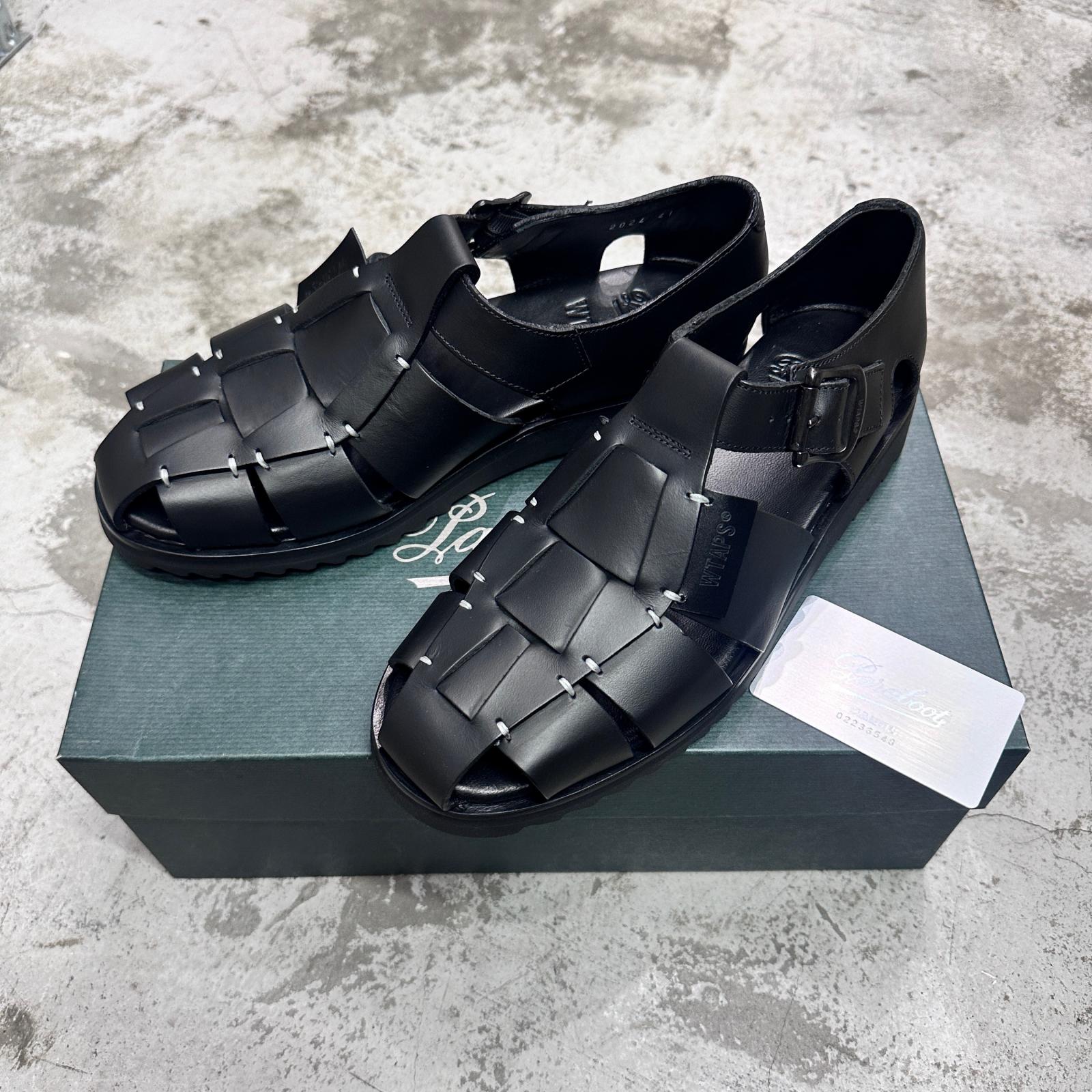 WTAPS・ダブルタップス Pacific Sport 状態 レザーシューズ サンダル 241PJ48D-FW01S サイズ41 ブラック メンズ （13099M）【中古】