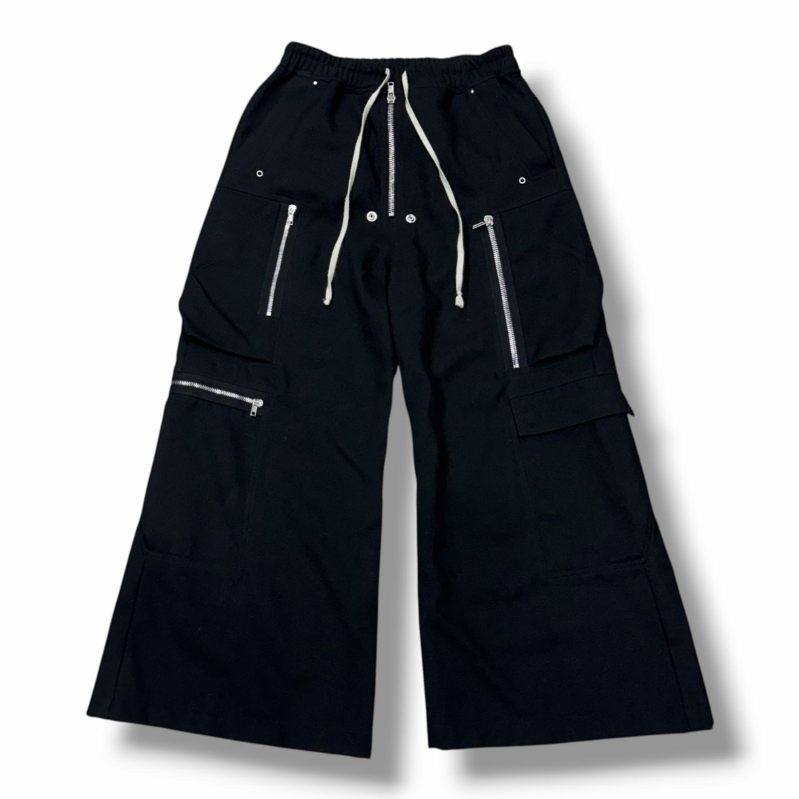 Rick Owens・リックオウエンス CARGO BELAS -WDET1 カーゴベラ パンツ ワイドパンツ 状態A ワイドパンツ RU02E1339 サイズ48 ブラック メンズ （13363M）【中古】