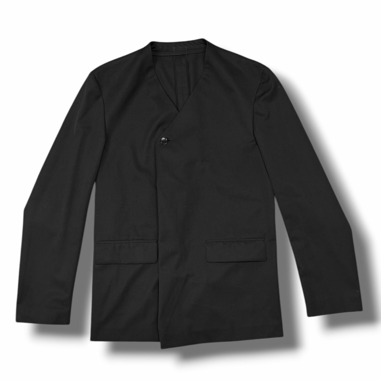 YUKI HASHIMOTO・ユウキハシモト Y NECK JACKET 状態A ワイネックジャケット 241-01-0302BK サイズ48 ブラック メンズ （13488M）【中古】