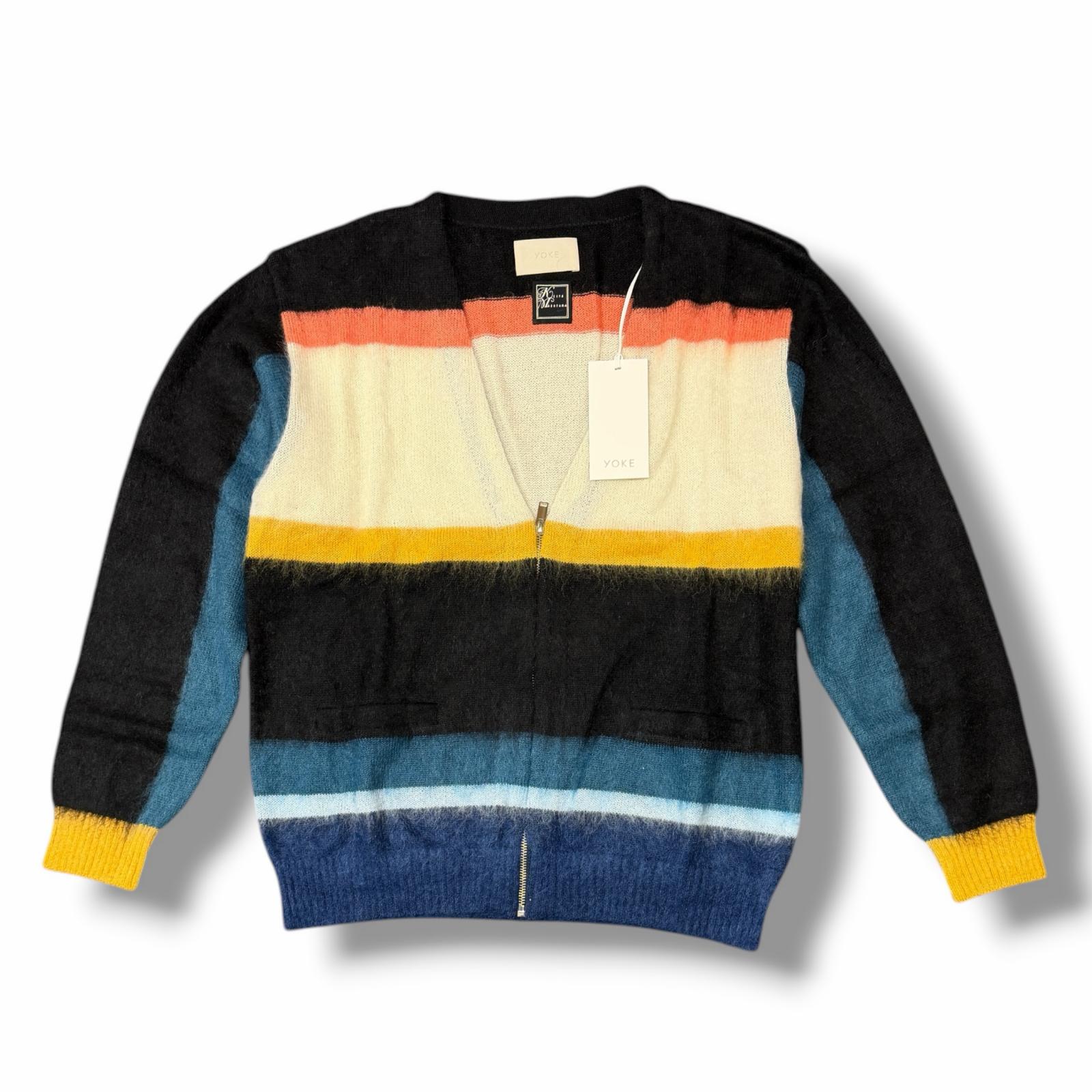 未使用 YOKE・ヨーク 24AW MOHAIR BORDER V-NECK ZIP CARDIGAN 状態SS モヘヤボーダージップカーディガン ニット ケイタマルヤマ30周年 YK24FW0884S-KM サイズ2 ブラック メンズ （11395M）【中古】